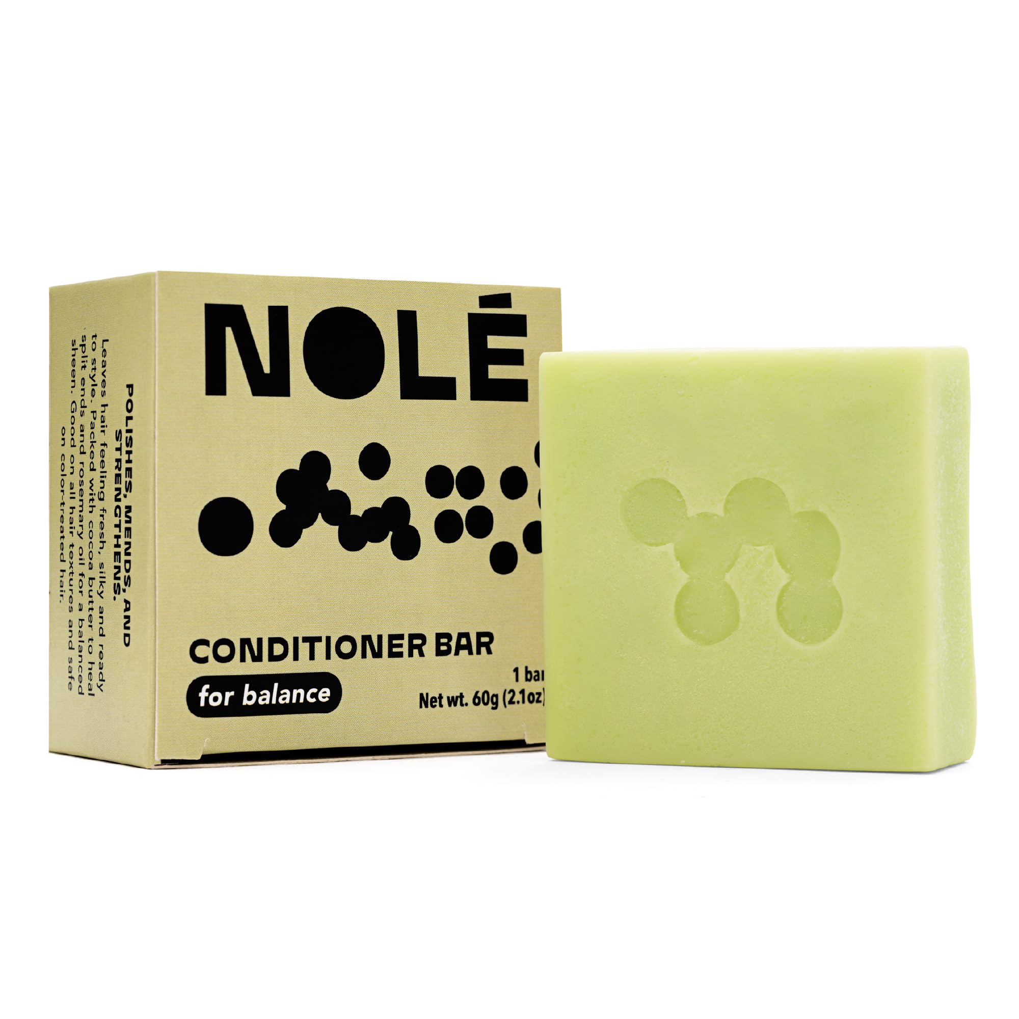 NOLE CARE Rosemary Mint & Batana Oil Conditioner Bar for Dry Hair - Anti Dandruff, PH Balanced with Rice Protein (2.12 Oz) | Sustainable, Plastic-Free Hair Care | Perfect for Travel, Gym & Eco-Friendly Lifestyle