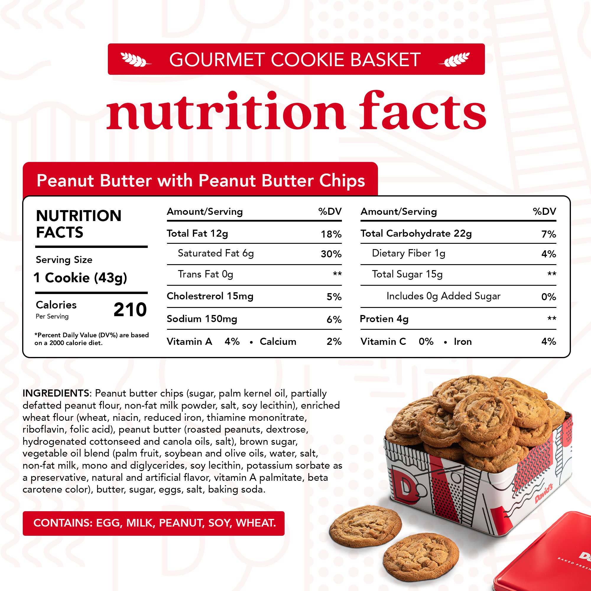 Fresh Baked Peanut Butter Cookies 2lbs - No Preservatives - Perfect for Gifts & Parties