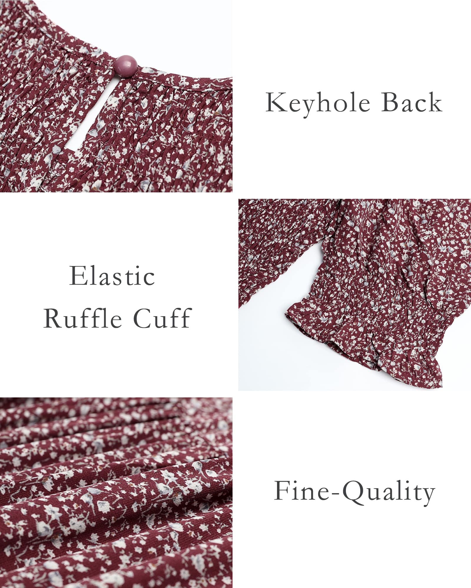 BTFBM Women's Floral Print Boho Maxi Dress - Crew Neck, Ruffle Short Sleeve, Smocked Waist, Flowy Summer Dress for Beach, Vacation & Casual Wear 2025
