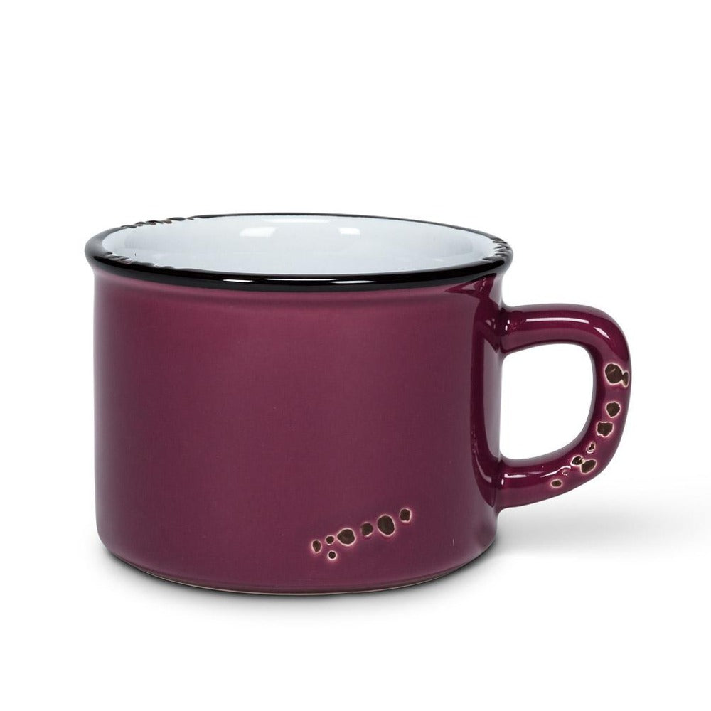 Vintage Style Enamel Coffee Mug - 12oz Insulated Cappuccino Cup for Hot & Cold Drinks, Perfect for Camping, Travel, Office, and Home Use