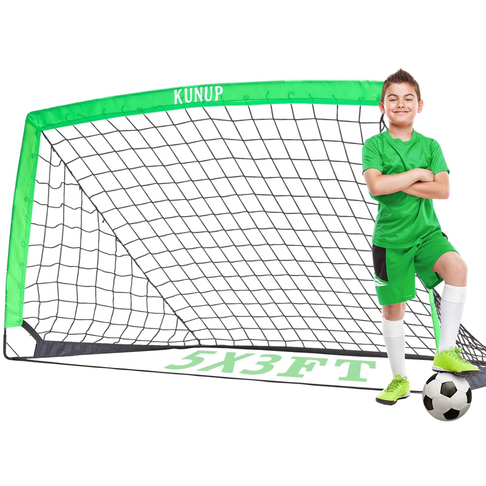 Best Foldable Soccer Goals for Kids & Adults - 5x3, 6x4, 9x5FT Portable Soccer Nets with Carrying Bag - Perfect for Backyard Training, Youth Soccer Practice & Outdoor Sports Games