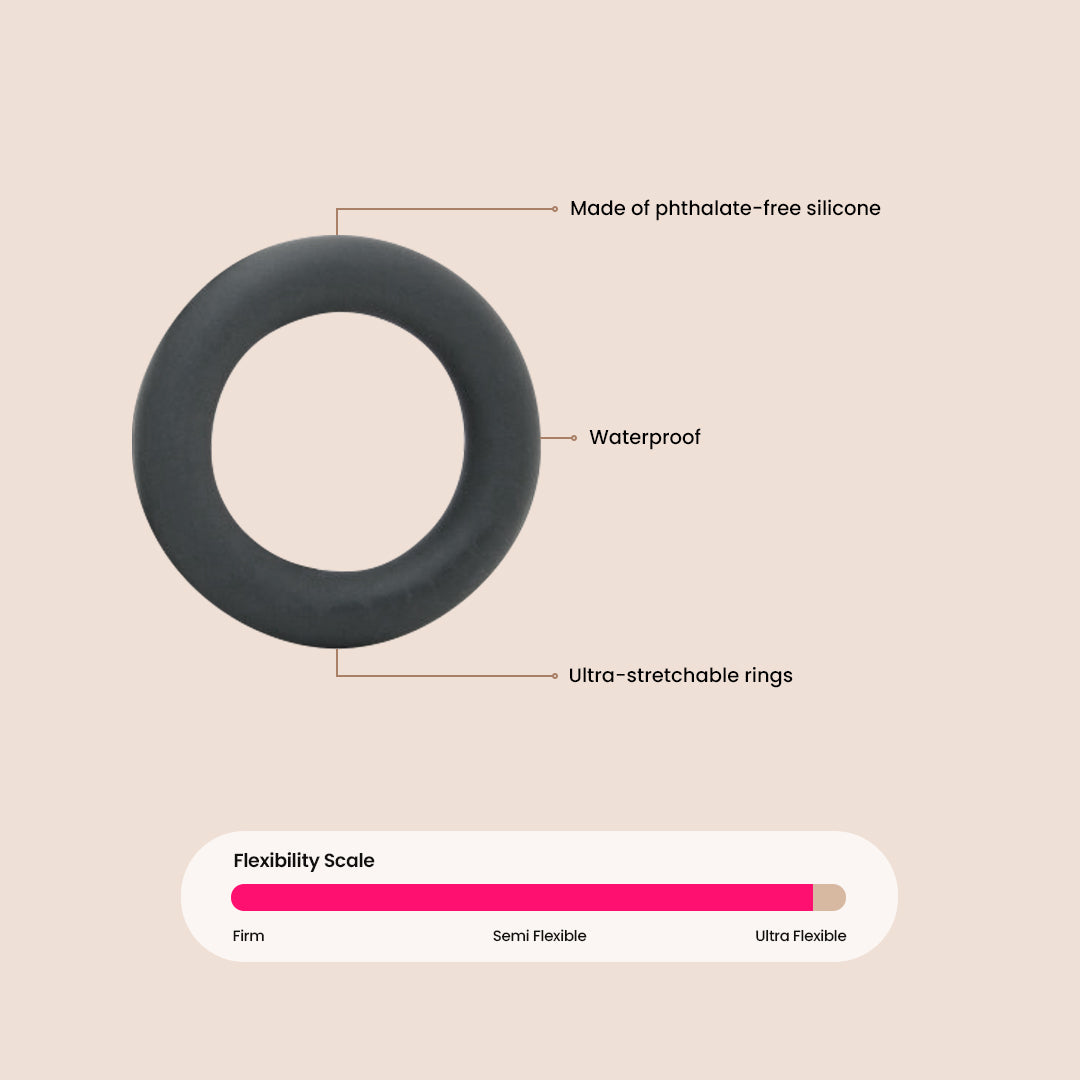 OptiMALE™ 3-Pack Thick Silicone Cock Rings for Men | Stretchy Penis Rings for Enhanced Pleasure & Performance | Perfect for Couples Play & Solo Use