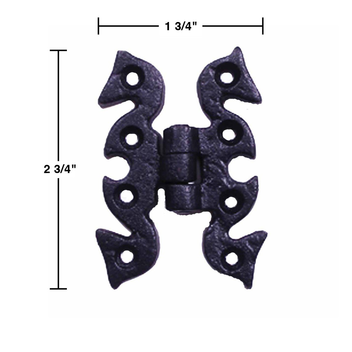 Black Cabinet Hinges 2-3/4 Inch - Rust Resistant Wrought Iron Butterfly Flush Mount Hinges for Kitchen Cabinets (Pack of 6) - Perfect for Cabinet Door Installation and Renovation Projects