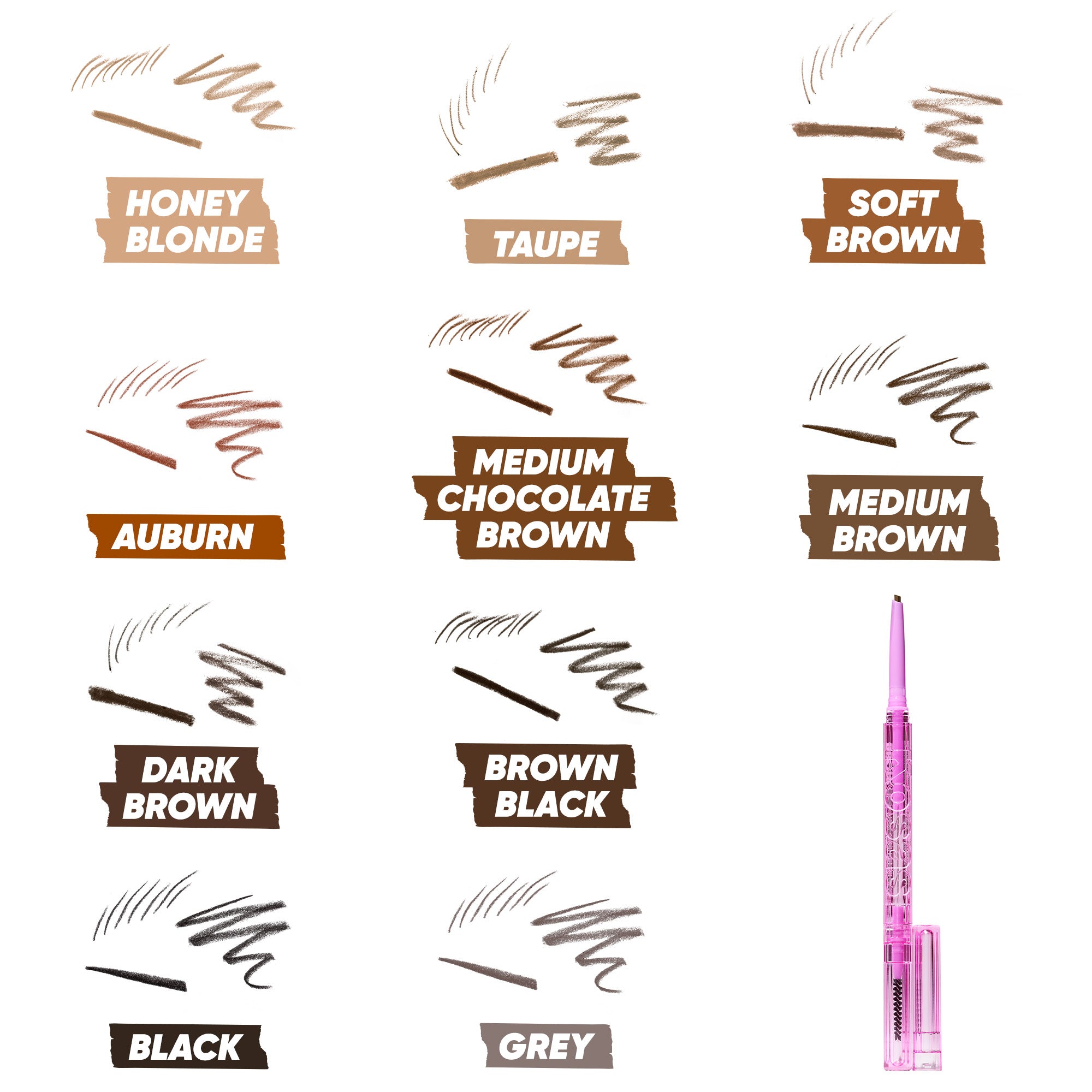 Brow Pop Dual Action Defining Pencil - Waterproof Eyebrow Pencil with Spoolie Brush for Natural Looking Brows - Perfect for Daily Makeup, Salon Use & On-The-Go Touch Ups