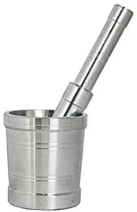 Premium Stainless Steel Mortar and Pestle Set - Manual Garlic Ginger Spice Grinder, Crushing Bowl for Kitchen - Perfect for Grinding Herbs, Spices, and Making Fresh Pastes