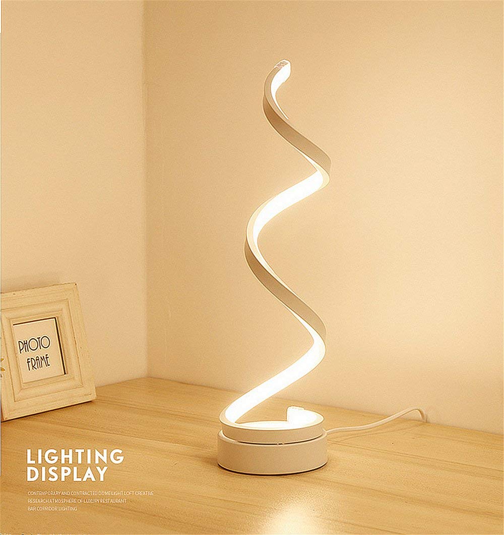 Modern Minimalist LED Dimmable Table Lamp - 12W Warm White Nightstand Lamp for Bedroom, Living Room, Office & Bookshelf | Energy-Efficient Bedside Lighting for Reading & Relaxation