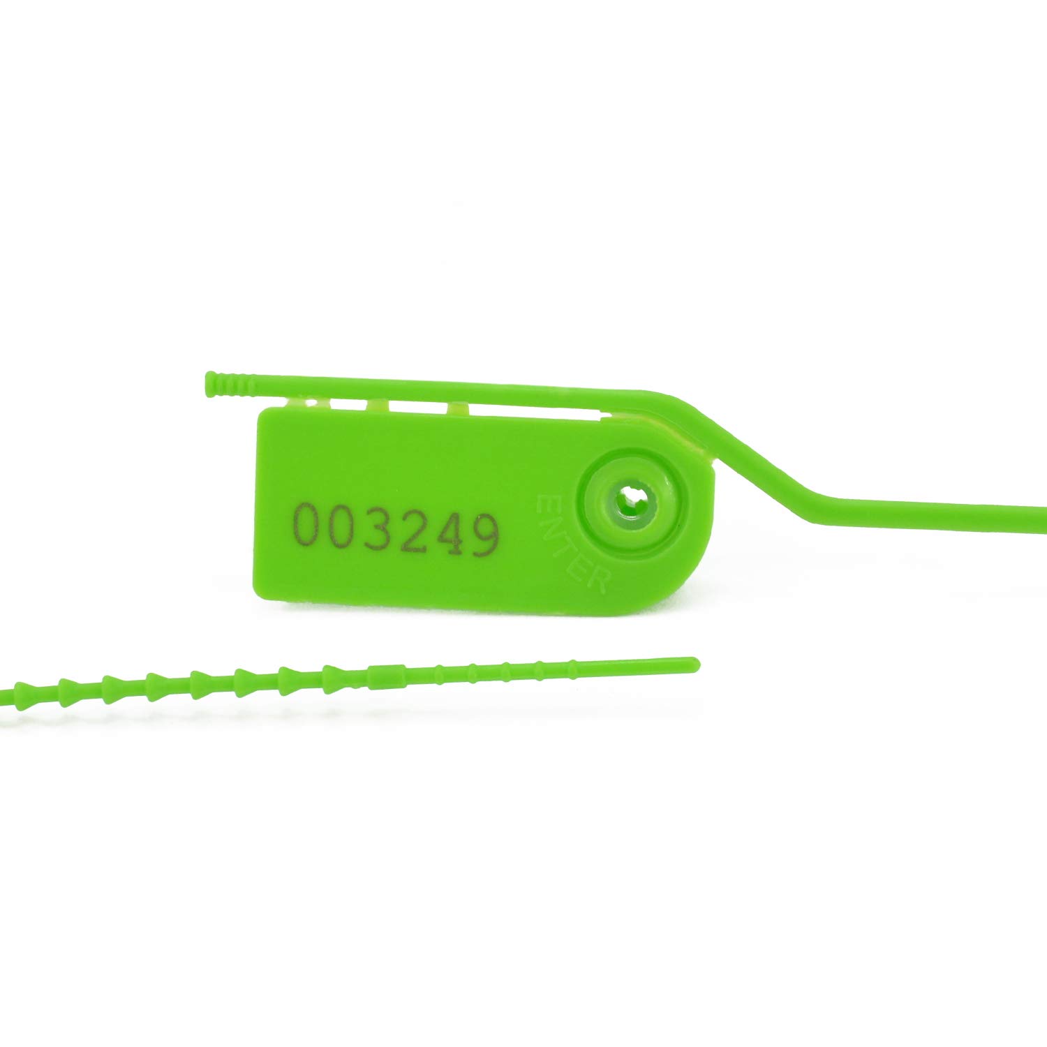 1000 Pull-Tite Tamper-Proof Security Seals - Numbered Plastic Beaded Locks with Adjustable Length (210mm, Green) for Clothing, Shoes & Bag Protection | Ideal for Retail Security, Warehouse Sealing & Luggage Safety