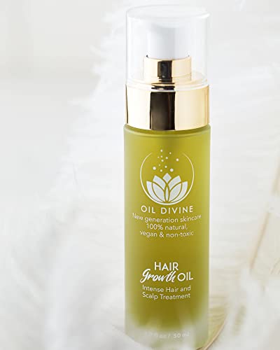 Oil Divine Hair Growth Oil - Natural Scalp & Hair Treatment with Shikakai & Rosemary Oil, 1.7 Fl Oz for Thicker, Healthier Hair | Promotes Growth & Reduces Hair Loss | Perfect for Daily Hair Care & Scalp Massage