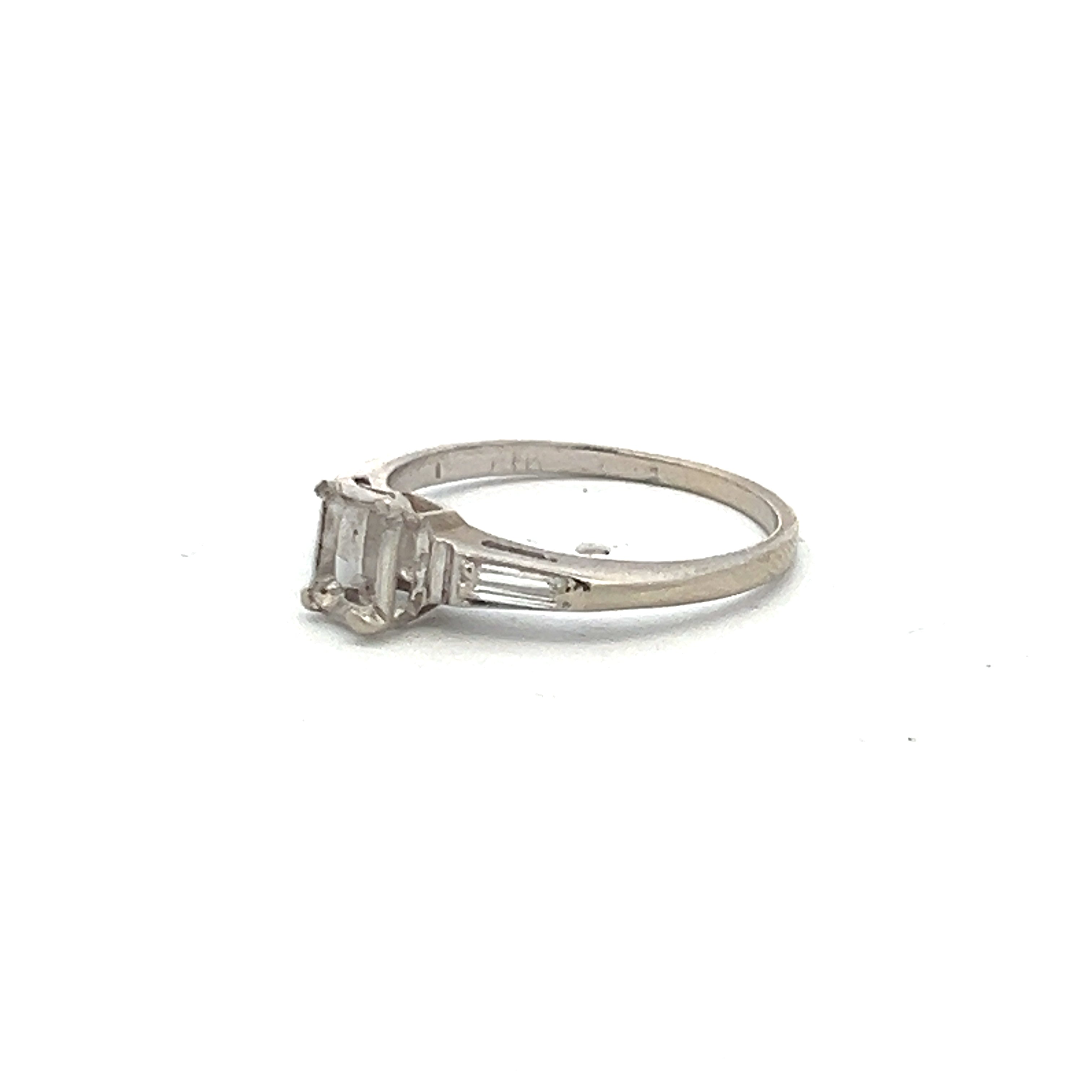 0.10 Carat Baguette Shape Diamond 14K White Gold Semi Mount Engagement Ring - Perfect for Bridal Jewelry, Wedding Bands & Proposal Gifts