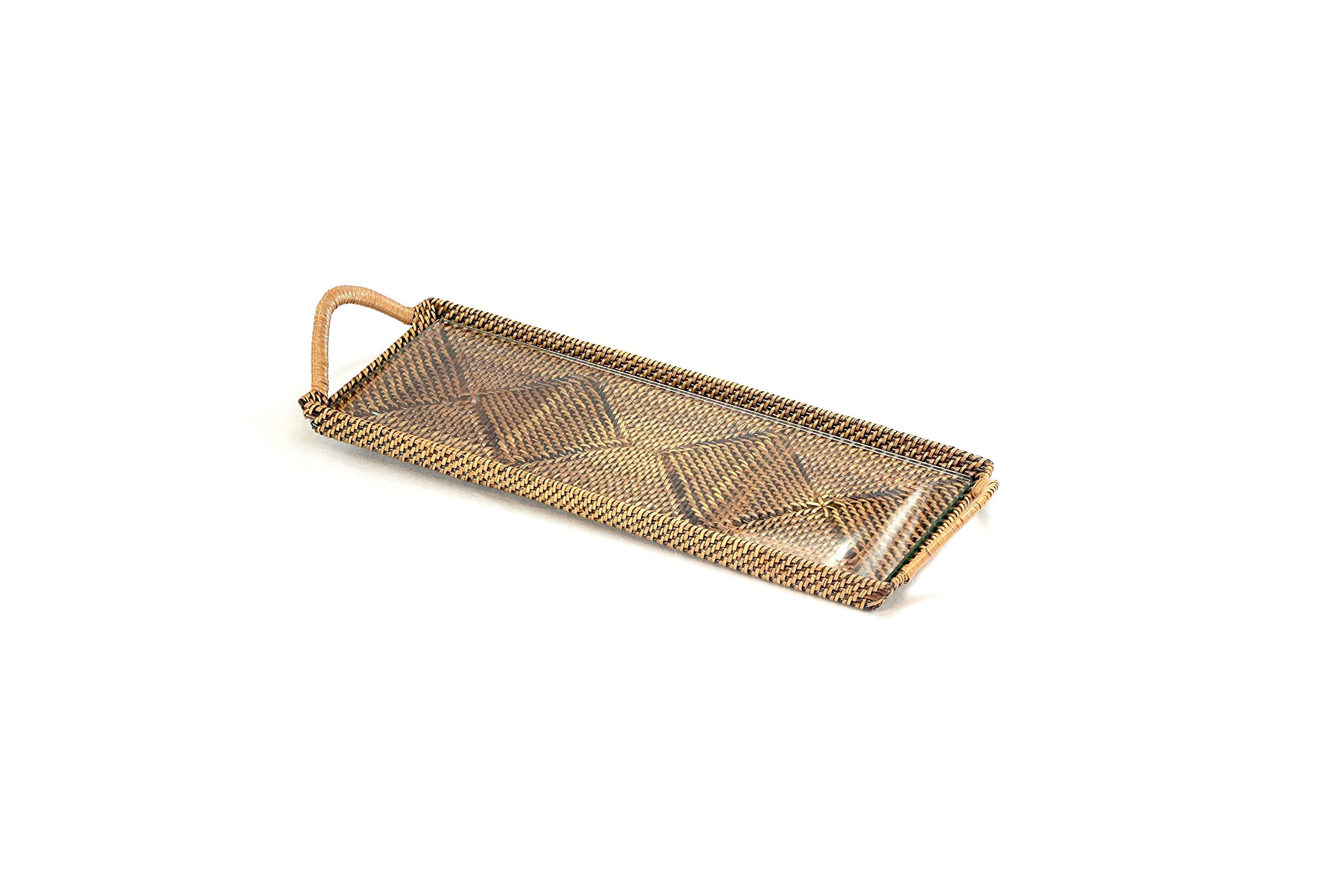 Small Glass Rectangular Tray for Jewelry & Decor