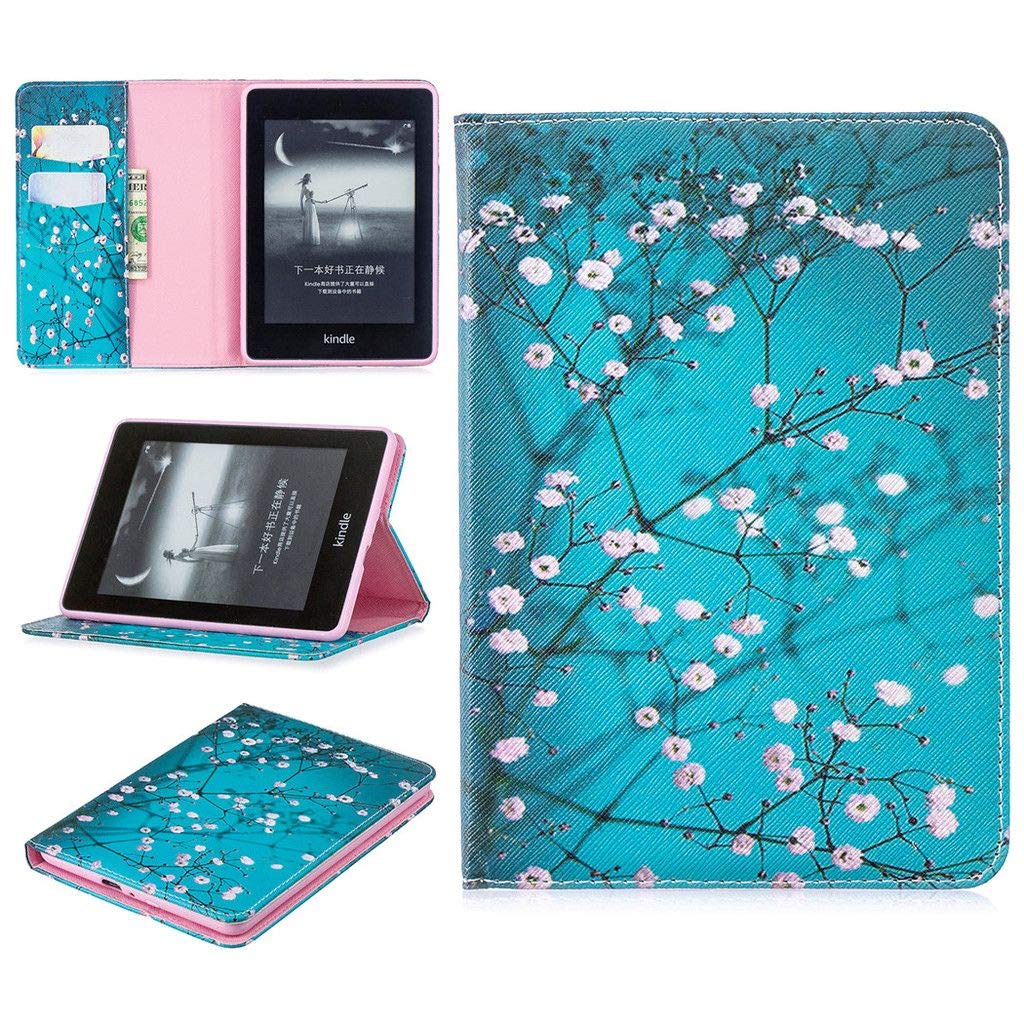 Premium PU Leather Flip Cover Case for Amazon Kindle Paperwhite 4 (2018 Release) - Soft Silicone Kickstand, Wallet & Card Pockets, Protective Shell with Stylish Patterns | Perfect for Reading, Traveling, and Daily Commute