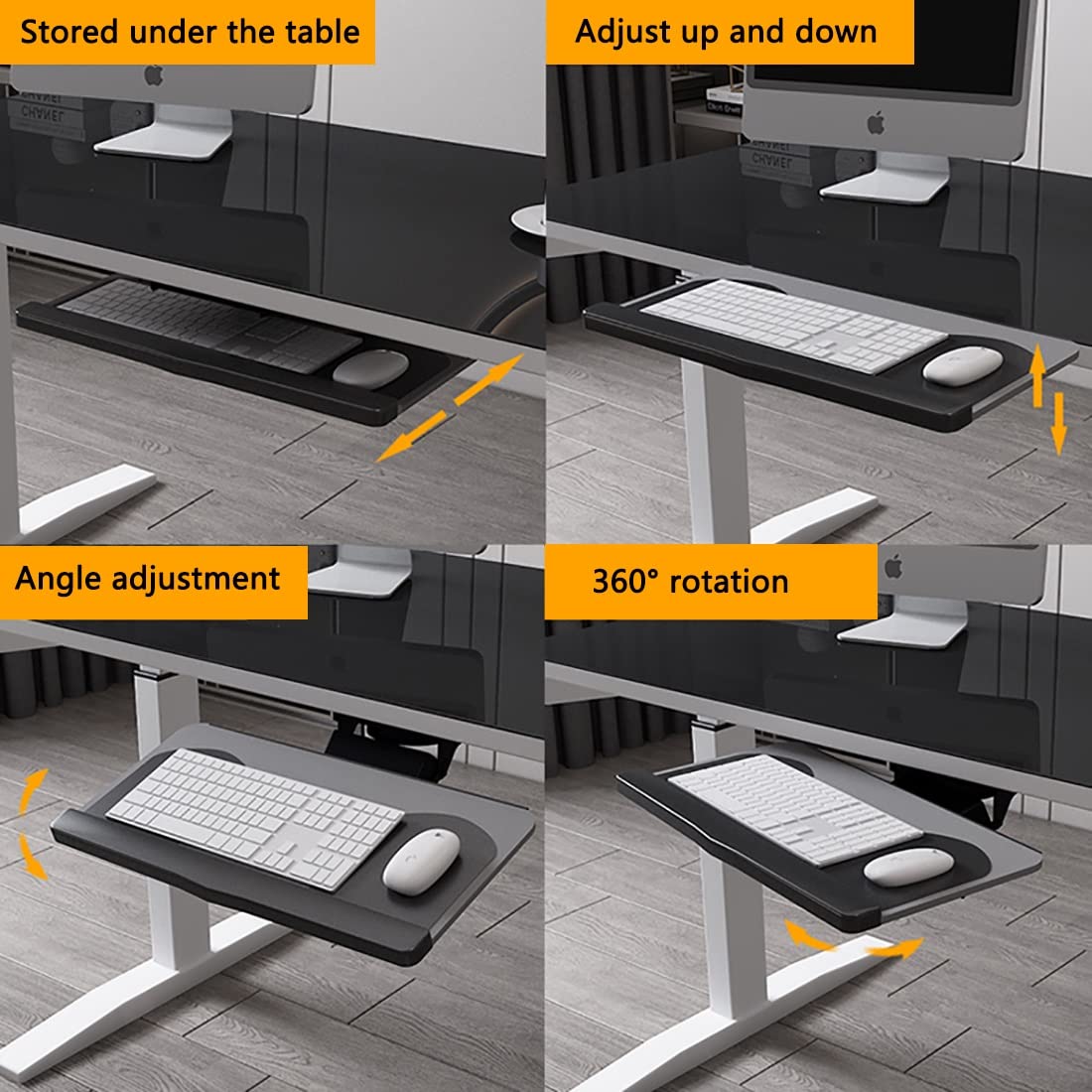 Adjustable Ergonomic Keyboard Drawer - Sliding Keyboard Tray with Height Adjustment for Office, Home & School - Perfect for Workspace Organization & Comfortable Typing