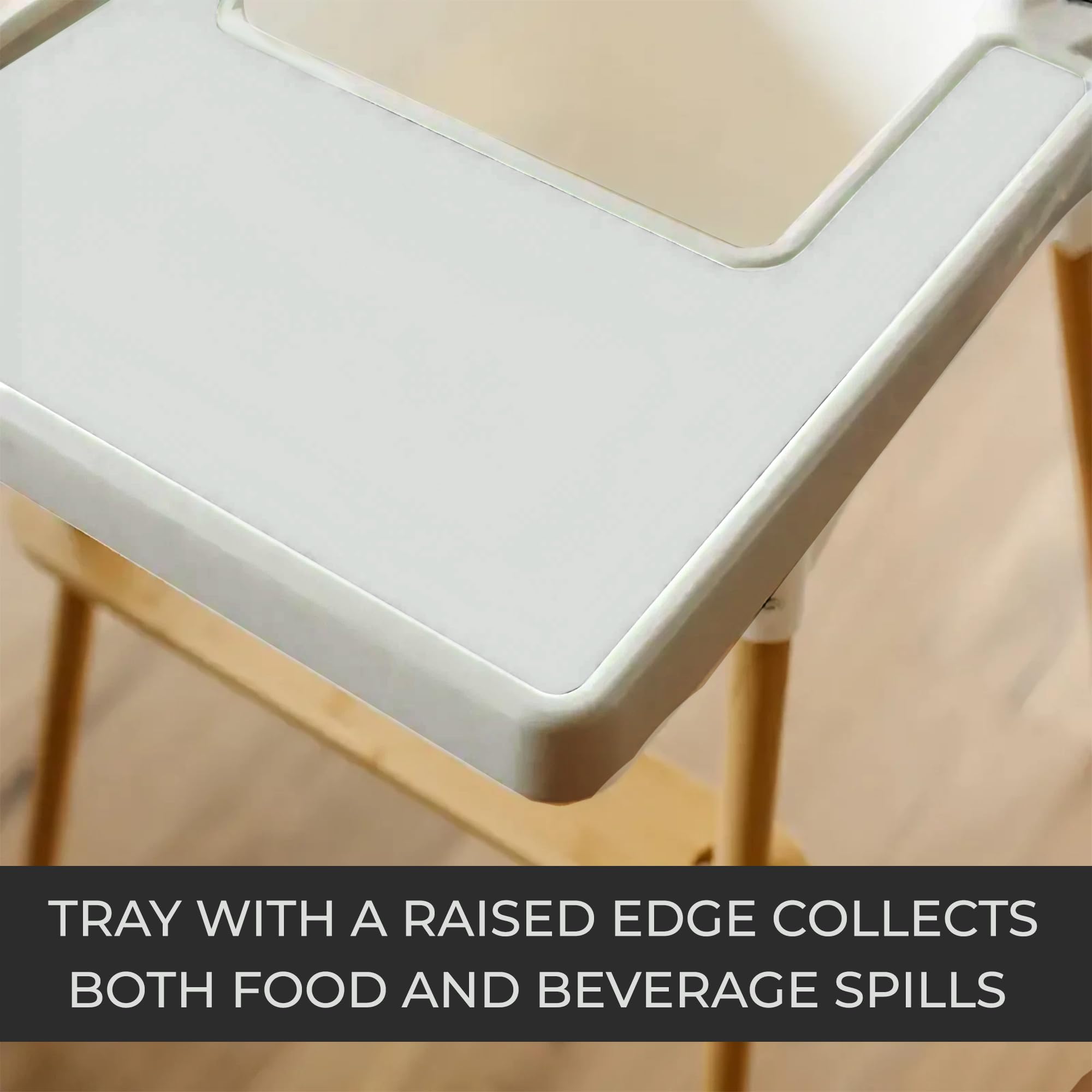 ANTILOP White High Chair Tray - Baby Finger Foods Silicone Placemat | Dishwasher Safe Toddler Feeding Mat for Highchairs | Perfect for Mess-Free Mealtime & Baby-Led Weaning