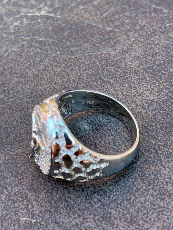 1ct Moissanite Ring for Men - 925 Sterling Silver Jesus Cross Ring - Hip Hop Iced Jesus Pinky Ring - GRA Certified Religious Jewelry - Perfect for Gifts, Weddings & Everyday Wear