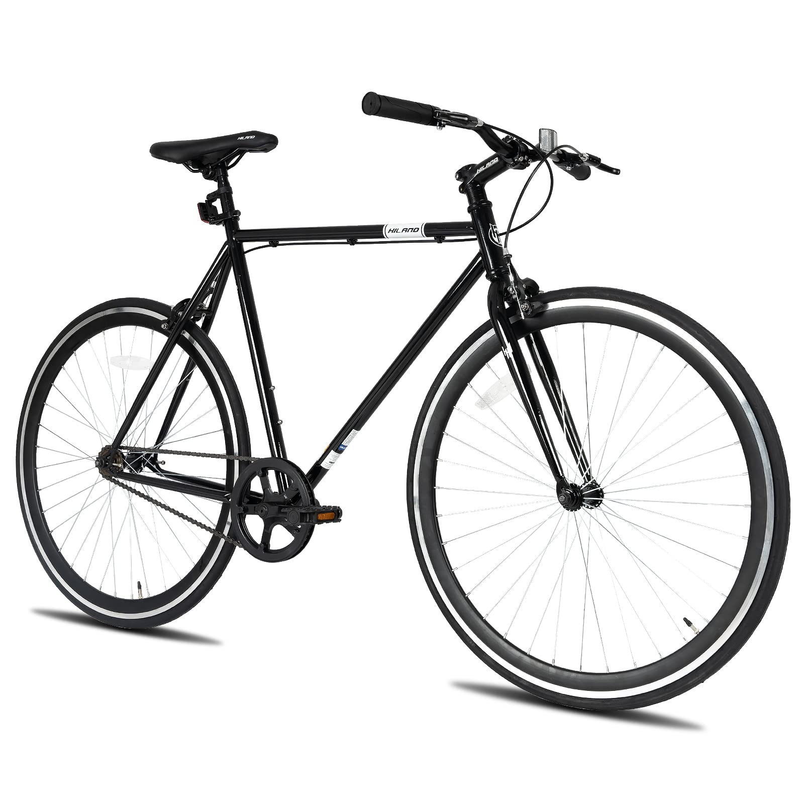 Hiland Single Speed Fixed Gear Bike - 700C Wheels Urban Commuter Bicycle for Men & Women | Lightweight Steel Frame, Multiple Color Options | Perfect for City Riding, Campus Commuting & Fitness Cycling