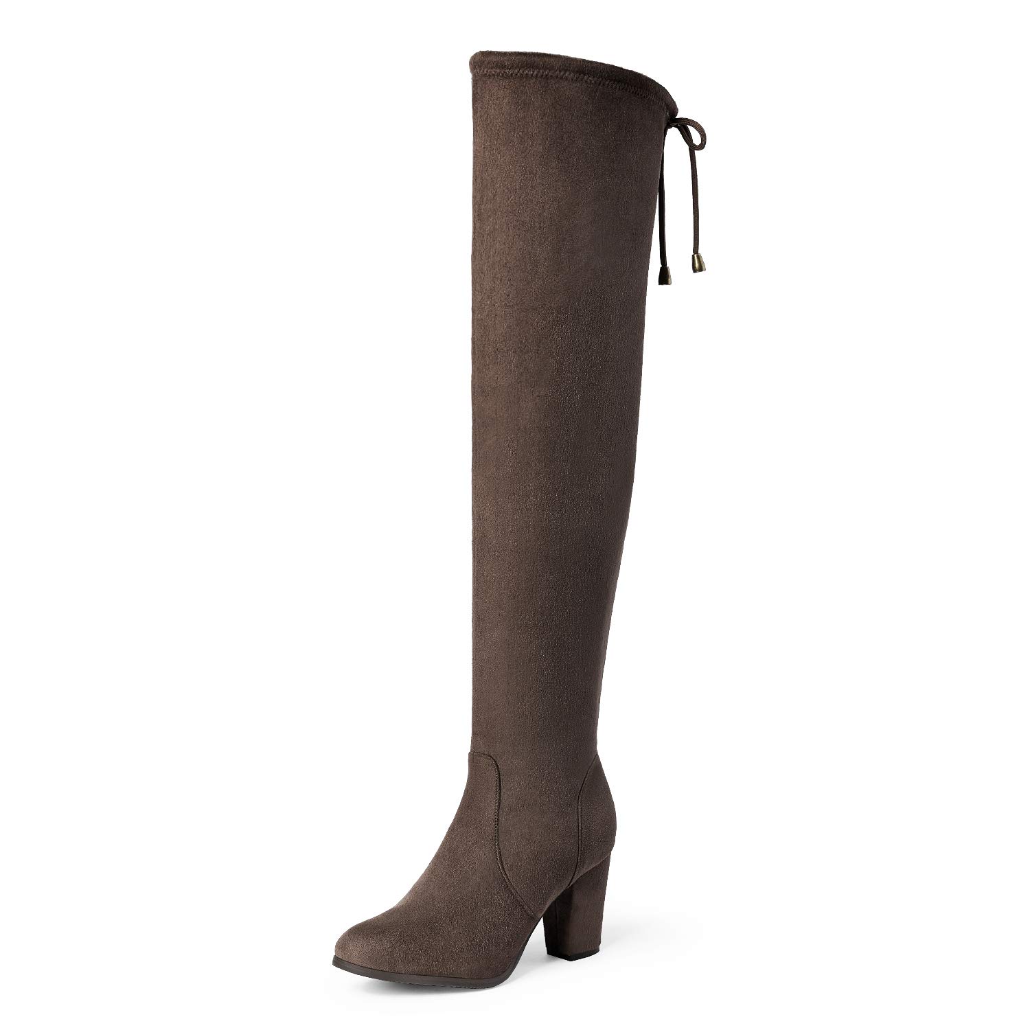 DREAM PAIRS Women's Thigh High Over The Knee Boots - Sexy Faux Fur Winter Fashion Boots with Block Mid Heel for Women | Perfect for Party, Night Out, Date Night & Cold Weather Outfits