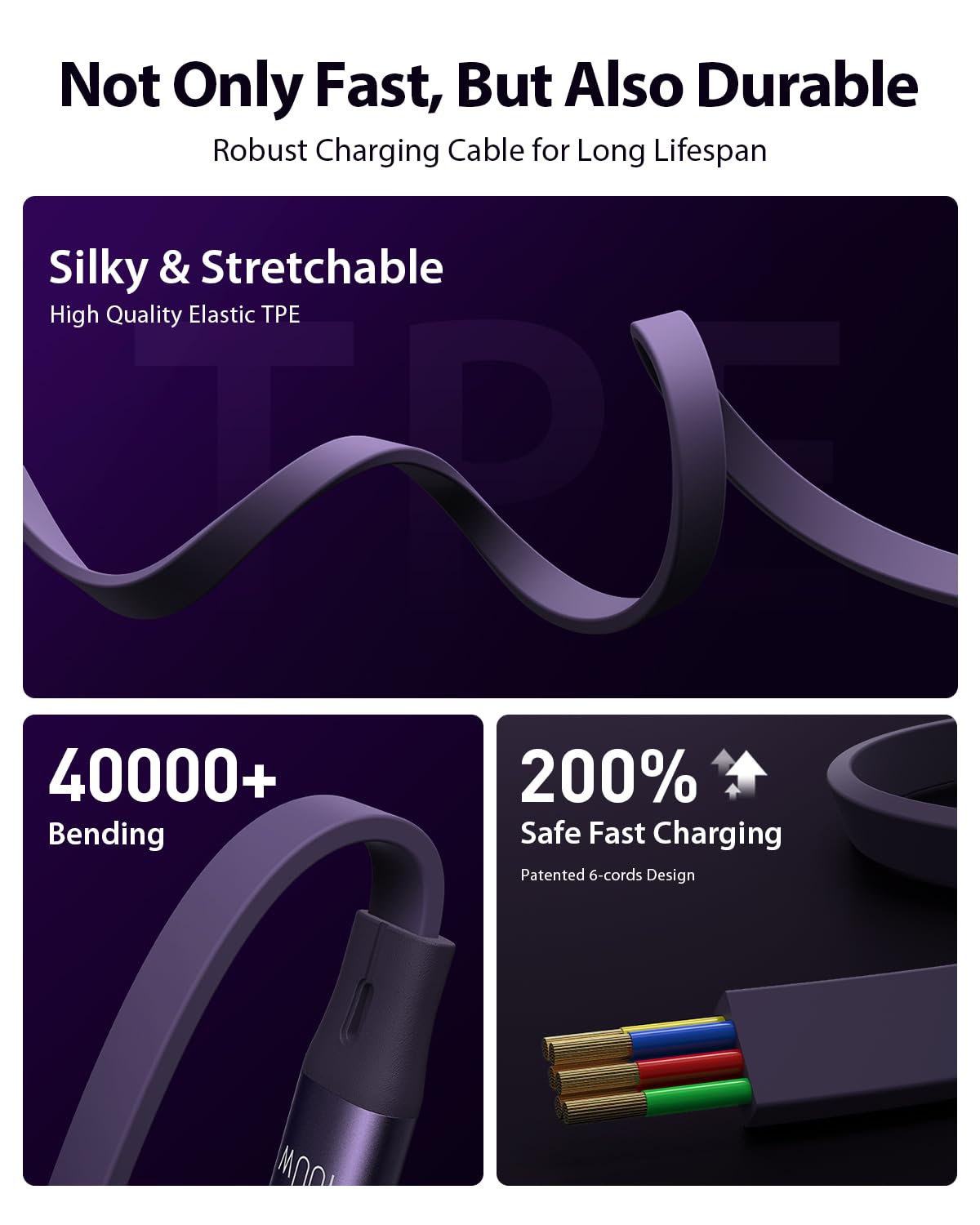 CAFELE 100W Fast Charging Cable - 3-in-1 Retractable USB C Cable for Galaxy S24/S23/S22/S21, iPhone 14, MacBook & Tablets | Portable Travel Charger with Free Retract & Quick Charge | Perfect for Home, Office & On-the-Go Use