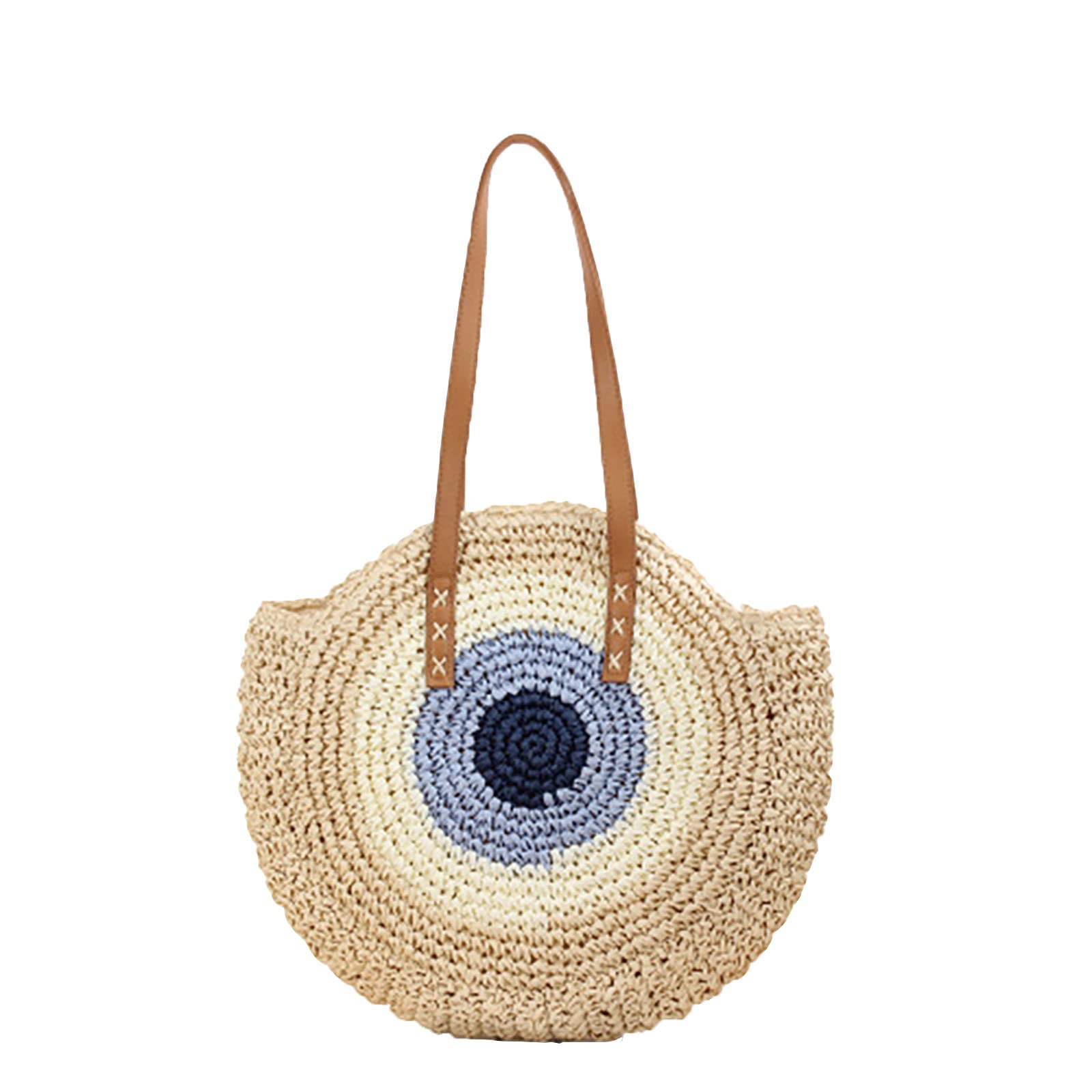 Straw Shoulder Bag for Women - Lightweight Nylon Travel Handbag - One Size Beige - Perfect for Beach, Vacation, and Everyday Use