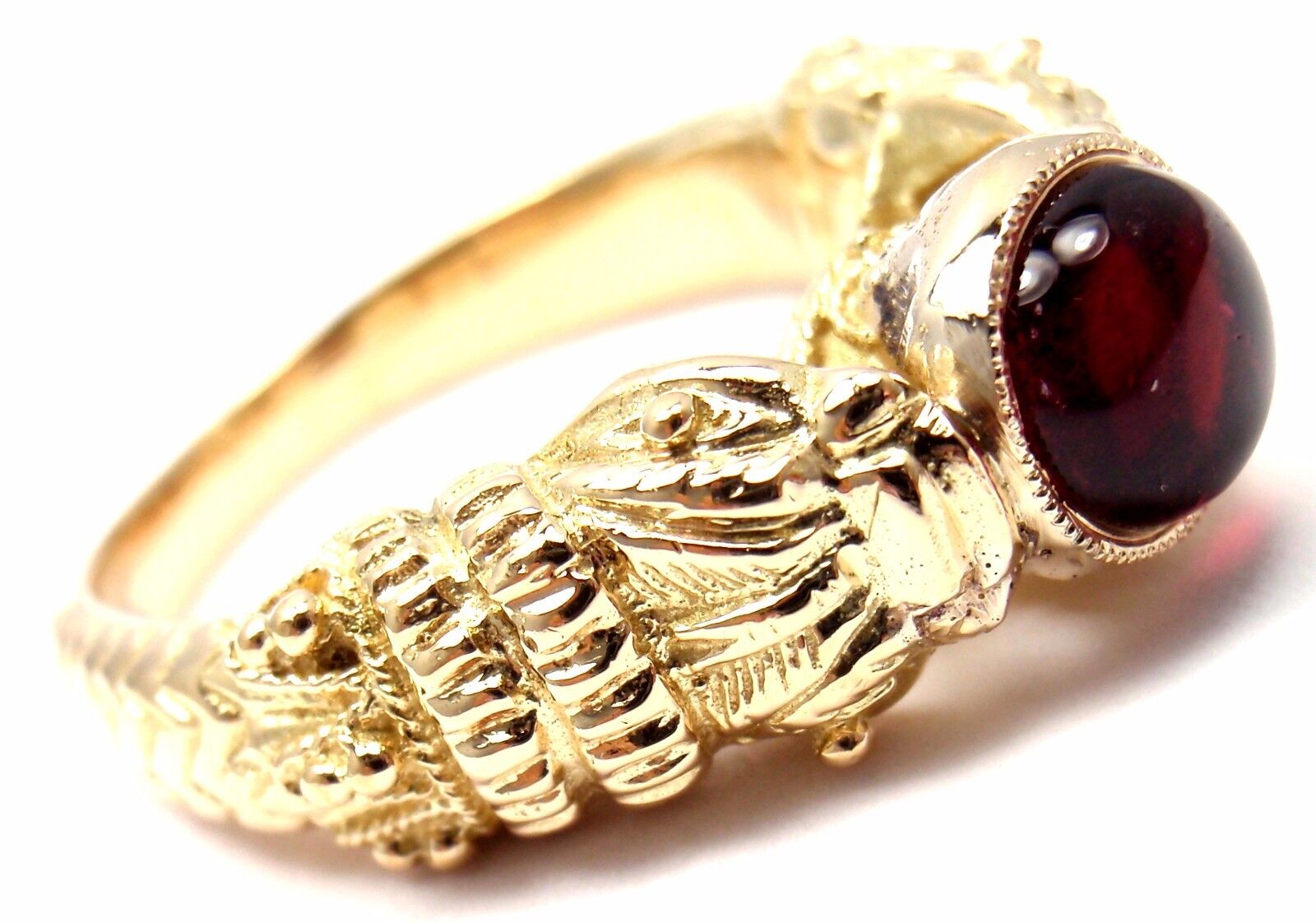 Authentic Zolotas Greece 18k Yellow Gold Pink Tourmaline Band Ring - Rare Vintage Jewelry for Women, Perfect for Weddings, Anniversaries & Special Occasions