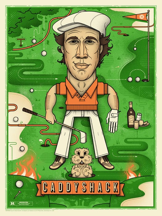 Caddyshack Cesar Moreno Movie Poster - Vintage Golf Comedy Film Wall Art for Home, Office & Man Cave Decor