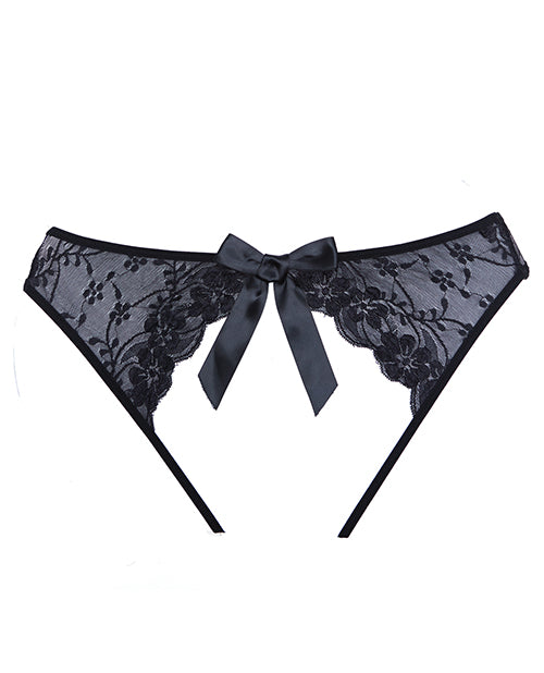 Adore Sheer Teaz Open Panty Black One Size - Sexy Lingerie for Women, Perfect for Date Night, Boudoir Photography & Sensual Moments