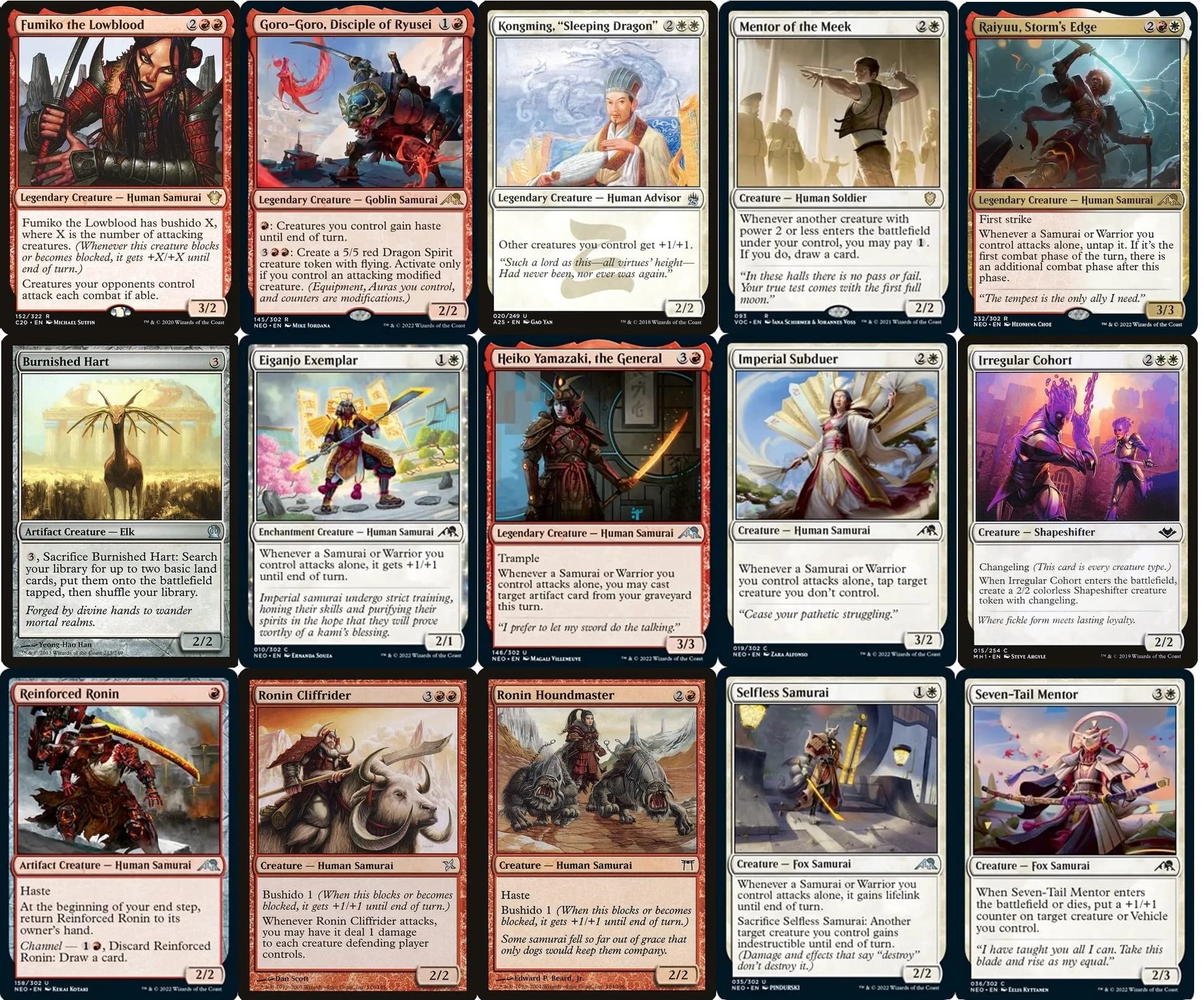 Elite Commander Mardu Samurai Deck - Red White Black MTG - Isshin EDH Commander - 100 Card Custom Magic The Gathering Deck - Powerful for Competitive Play & Casual Gaming