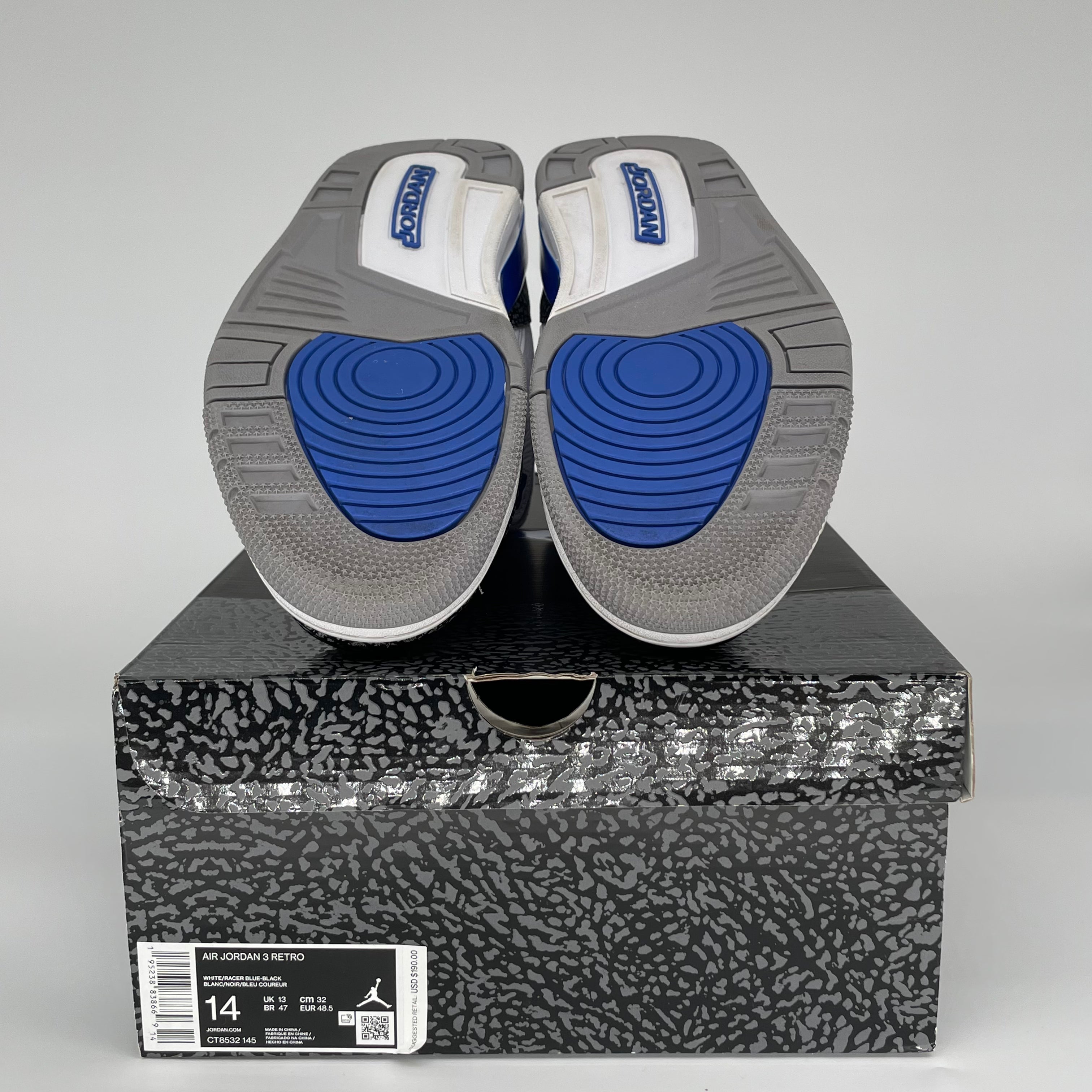 AIR JORDAN 3 RACER BLUE Men's Basketball Shoes Size 14 - Style CT8532-145 | Retro Sneakers for Casual Wear & Street Fashion
