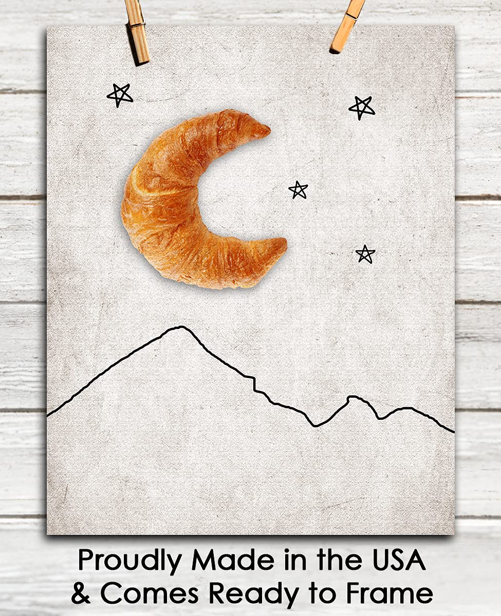 Surrealism Moon Croissant Abstract Wall Art - Minimalist Aesthetic Boho Decor for Home, Office, Bedroom & Living Room - Unframed 8x10 Inch Poster - Perfect for Modern Spaces, Gallery Walls & Creative Interior Design