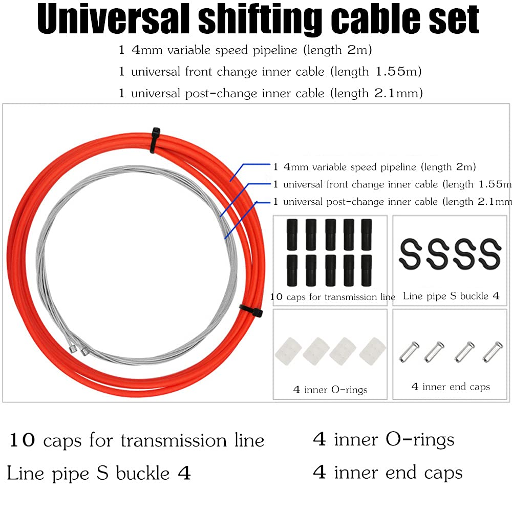 YBEKI Universal Bike Brake & Shifter Cable Kit - 2-in-1 Bicycle Cable Housing Set for Mountain Bikes, Road Bikes & MTB | Perfect for Smooth Braking & Precise Gear Shifting