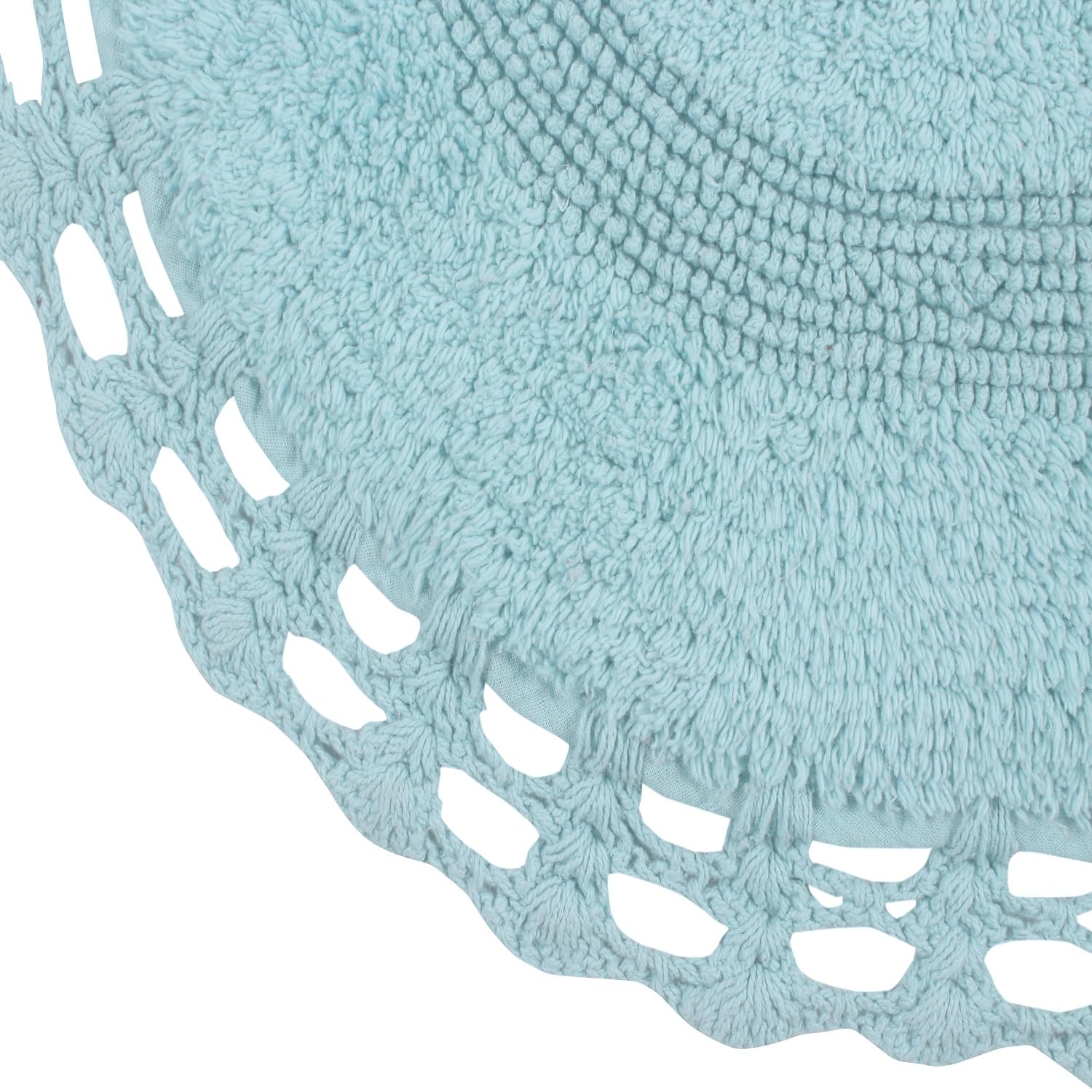 Home Weavers Hampton Crochet Reversible Bath Mat Set - 100% Cotton Washable Bathroom Rug, Ultra Soft & Absorbent Non-Slip Bath Mat for Bathroom & Kitchen, 17