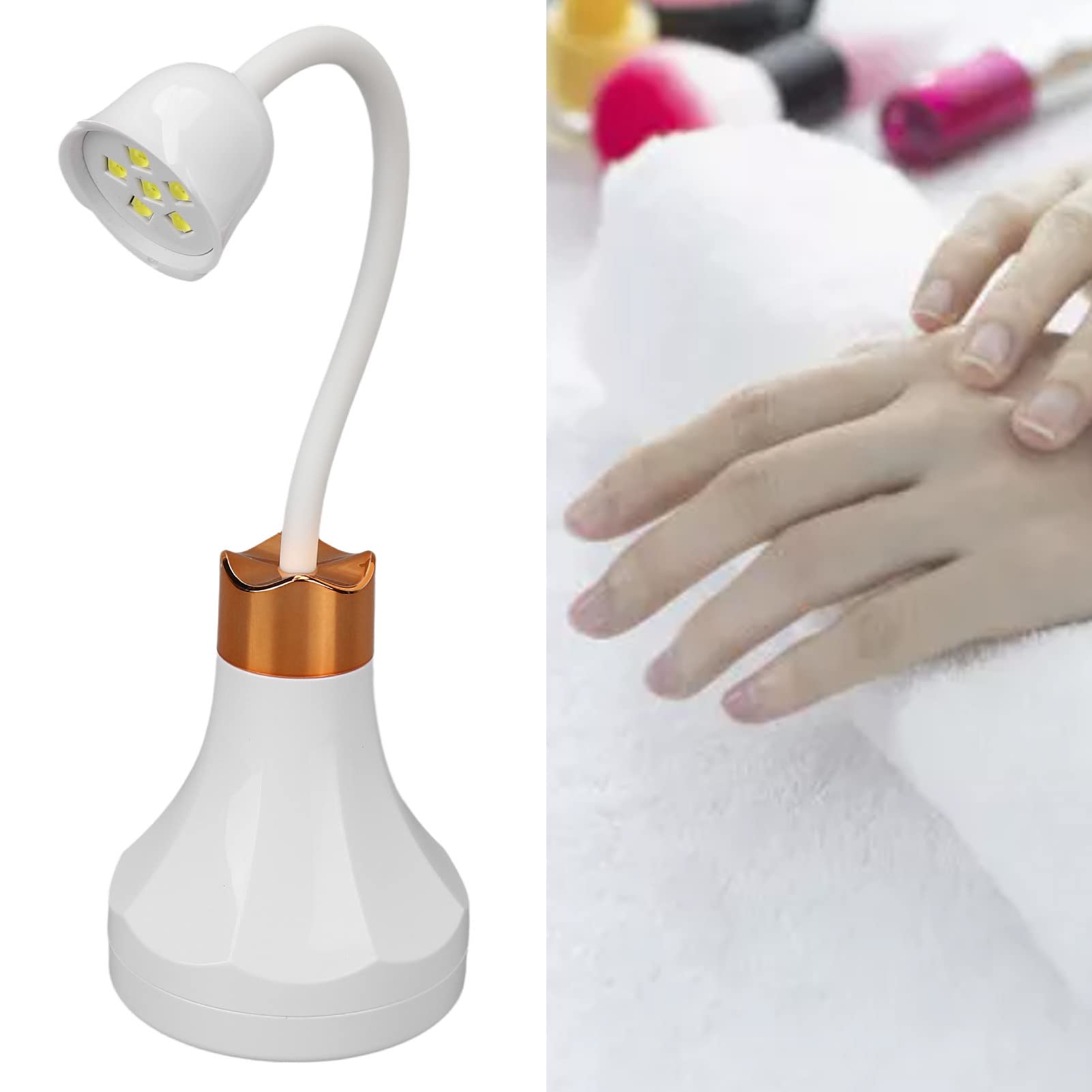 Rotatable UV LED Nail Lamp - Hands-Free Portable Nail Dryer for Gel Polish Curing | Perfect for Home Manicures & Professional Nail Salons