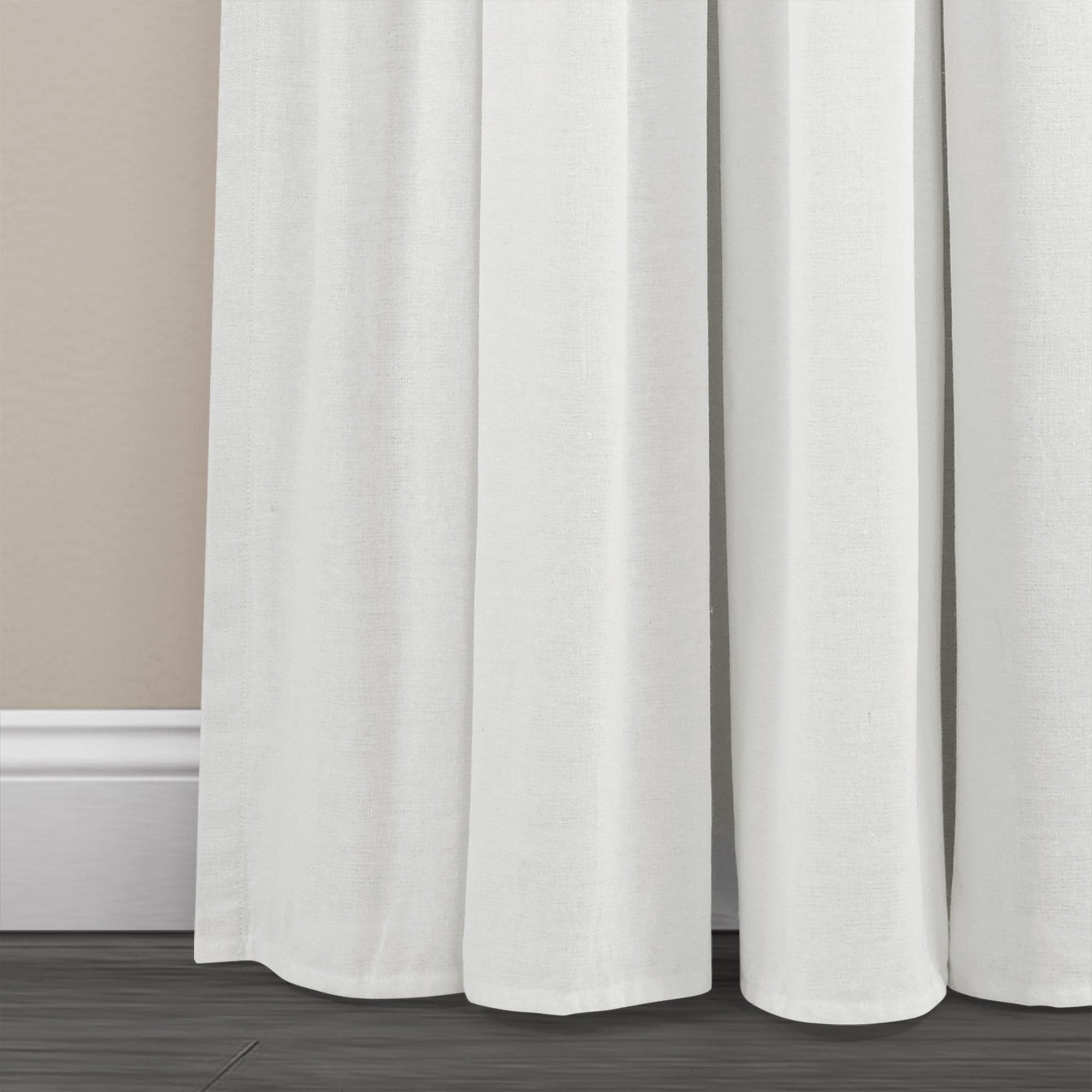 Blackout Linen Curtain Panels with Button Lining - 100% Light Blocking Window Drapes for Bedroom & Living Room Privacy & Sleep