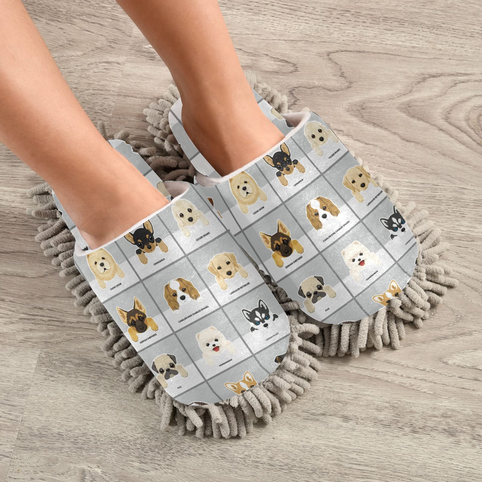 Poeticcity Unisex Mop Slippers - Indoor Cleaning Shoes for Home & Spa, Dusting House Slippers Size M-L | Perfect for Floor Cleaning, Pet Hair Removal & Relaxing Footwear