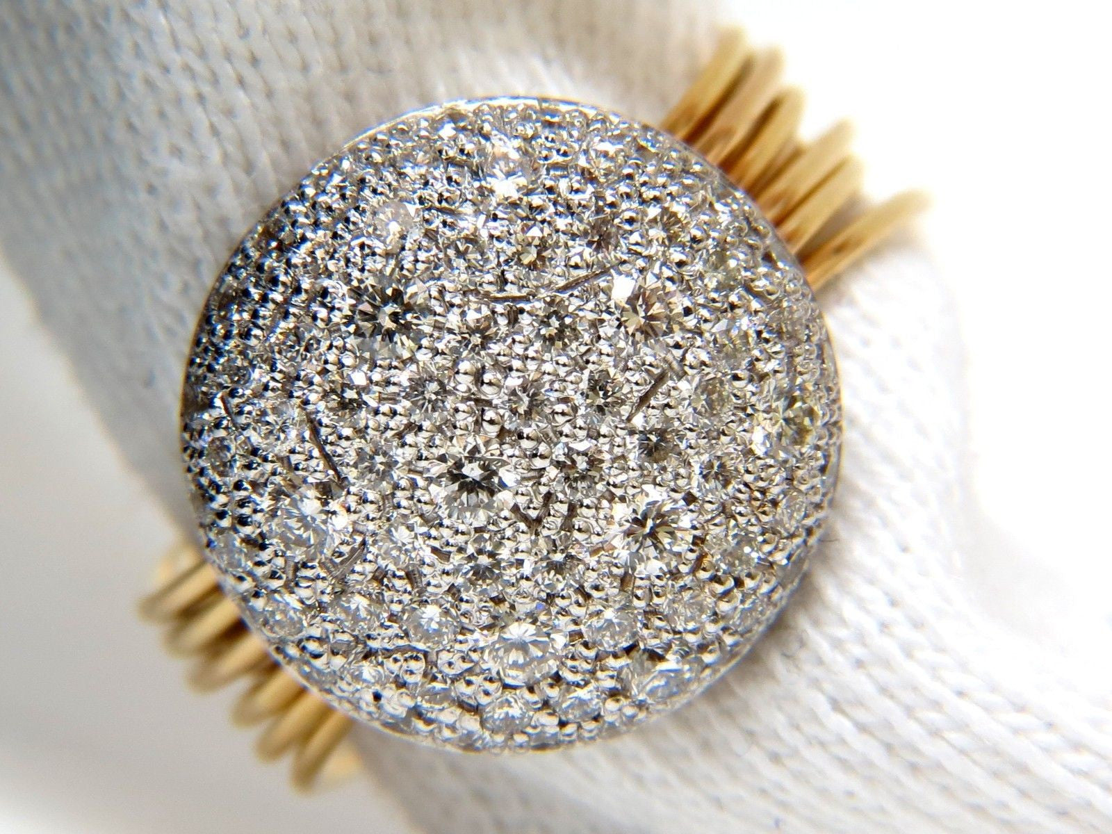 18KT 1.36CT Multi-Band Bead Set Modern Deco Diamond Ladies Ring - Elegant Wedding, Engagement & Anniversary Gift for Women