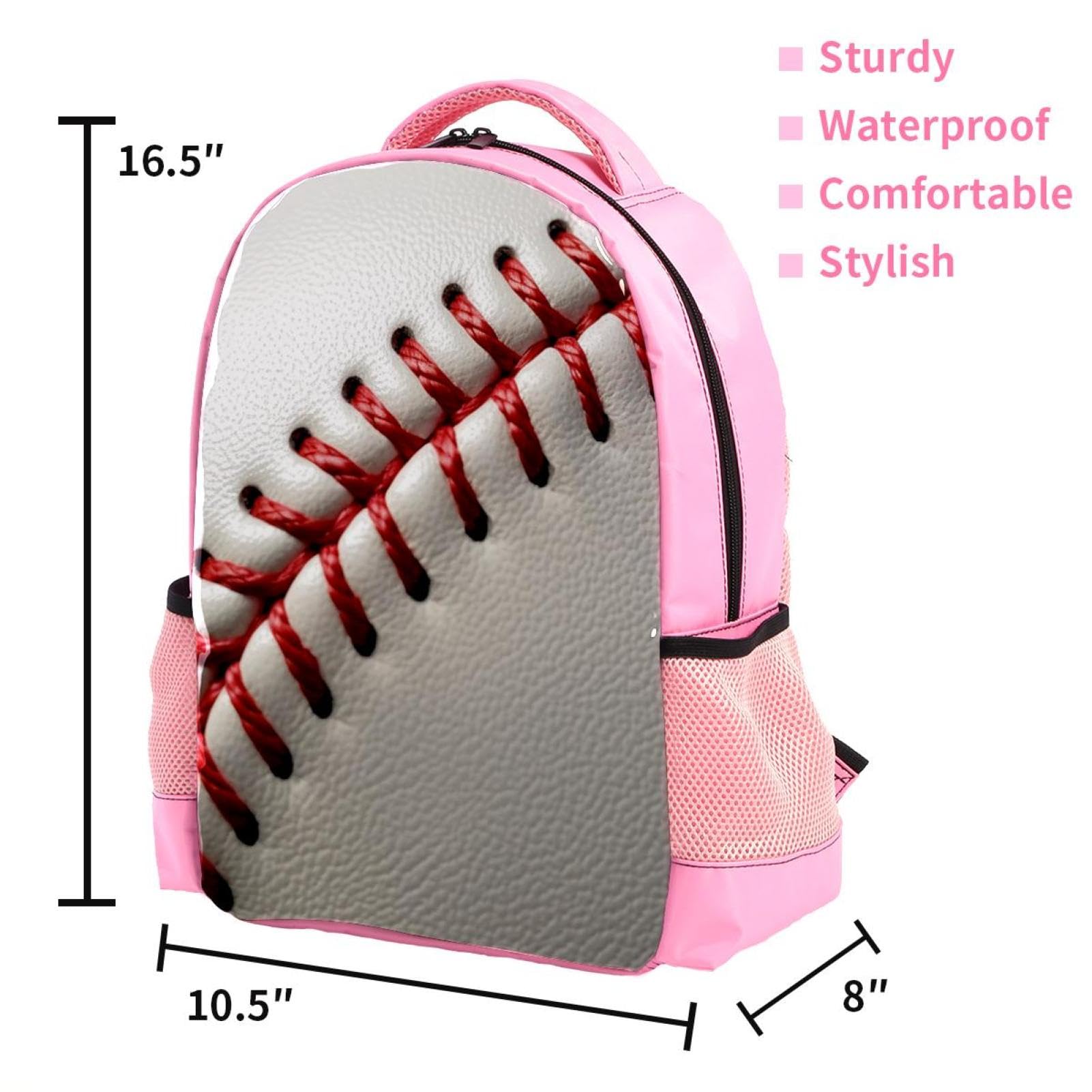 Stylish Travel Backpack for Women & Men - Durable Baseball Line Texture Design - Perfect for Hiking, Commuting & College Campus Use