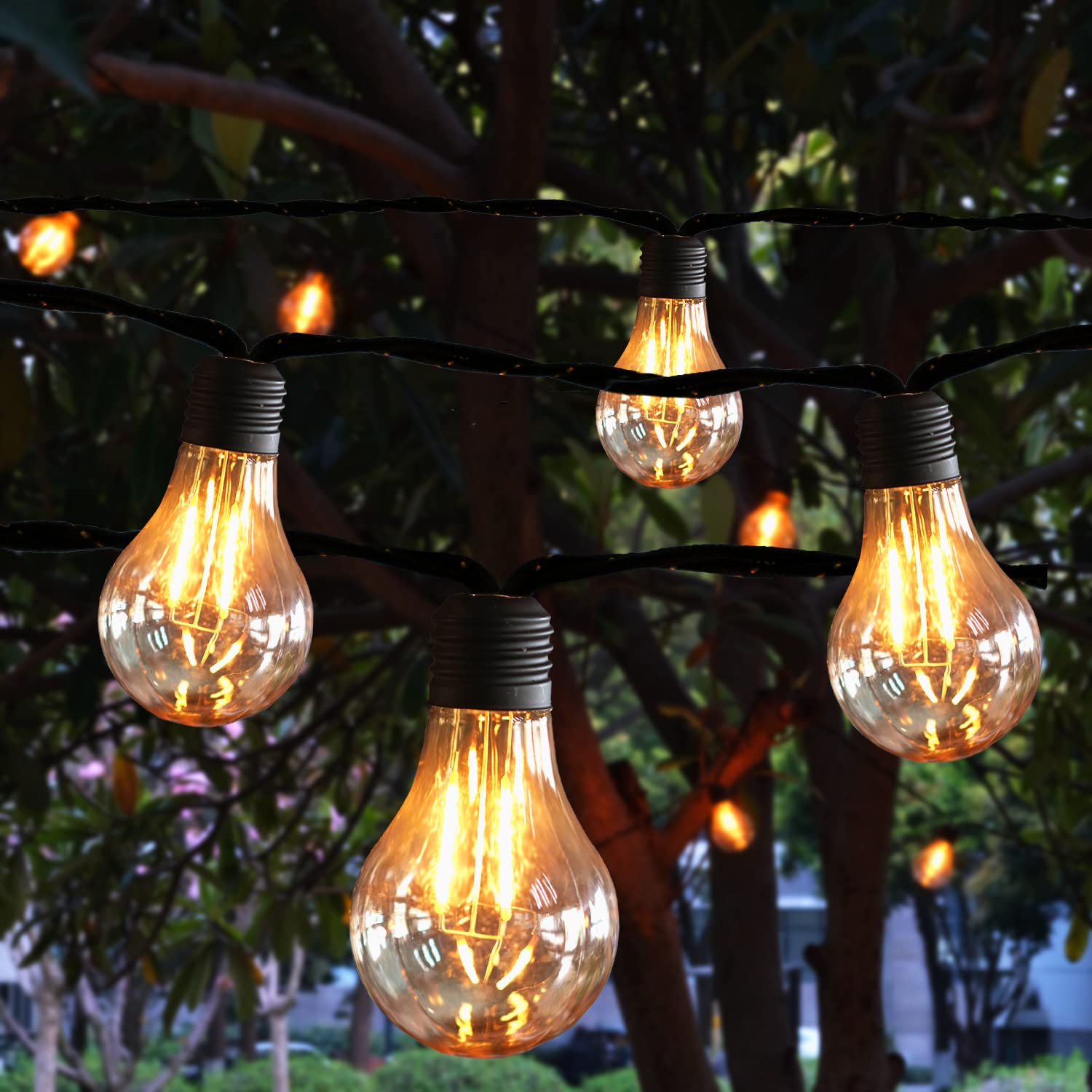 DAMITIS 25ft Indoor String Lights with 10 Dimmable Shatterproof PET Bulbs - Extendable Outdoor Decorative Fairy Lights for Christmas, Patio, Wedding - Warm White LED Lighting for Home, Garden & Party Decor