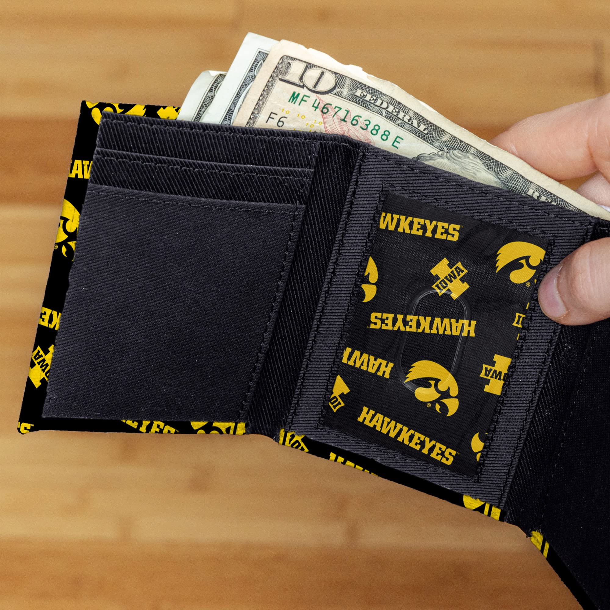 NCAA Licensed Canvas Trifold Wallet for Men & Women - Durable College Sports Accessory - Perfect for Game Day, Travel & Everyday Use