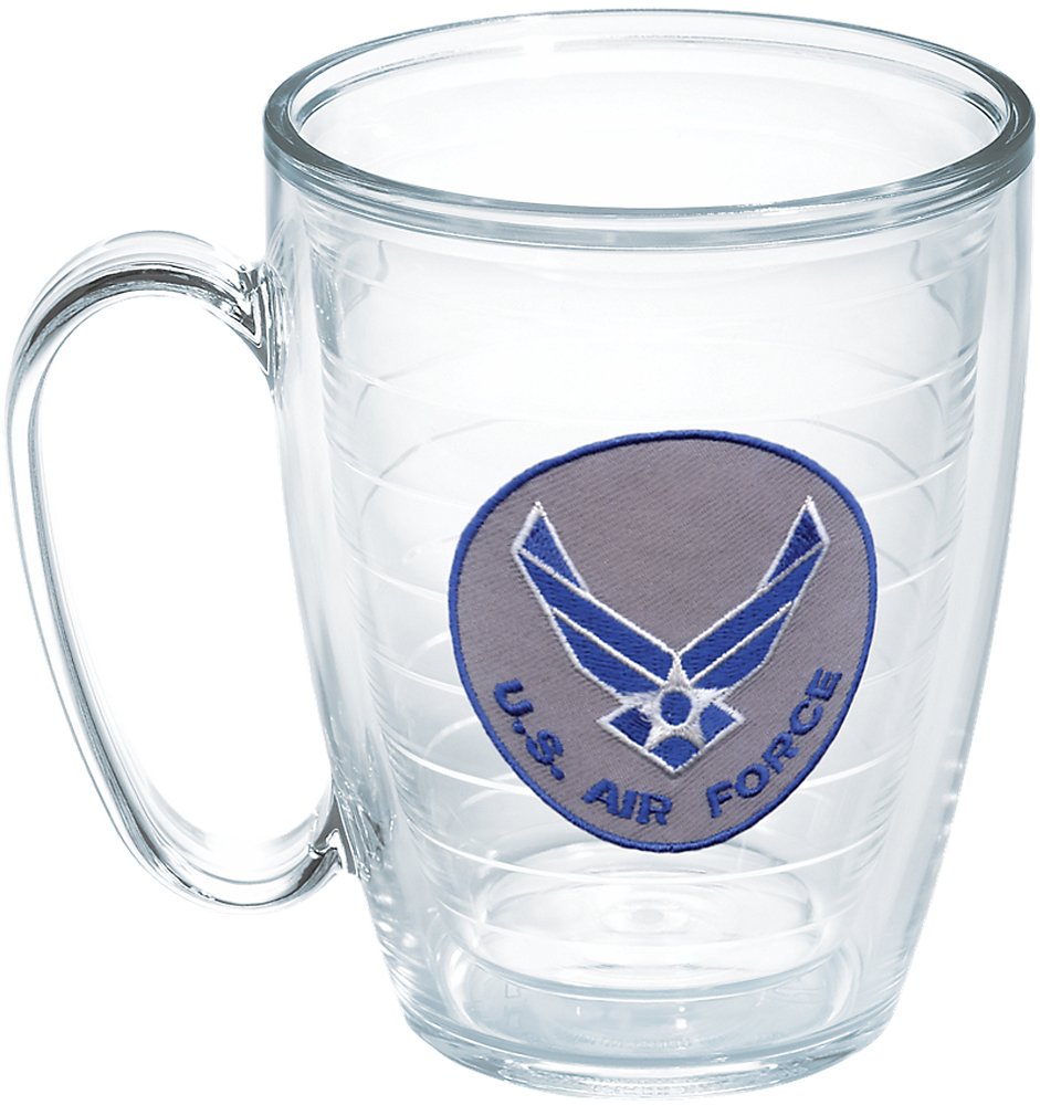 Tervis Air Force Logo Emblem Double Walled Insulated Tumbler 16oz - Made in USA, BPA-Free Unlidded Mug - Perfect for Coffee, Tea & Cold Beverages at Home, Office or Outdoor Activities