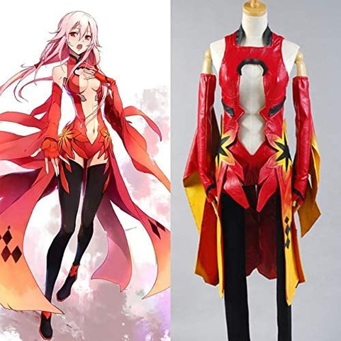 Guilty Crown Yuzuriha Inori Cosplay Costume - Anime Goldfish Dress Full Set for Halloween, Conventions & Themed Parties
