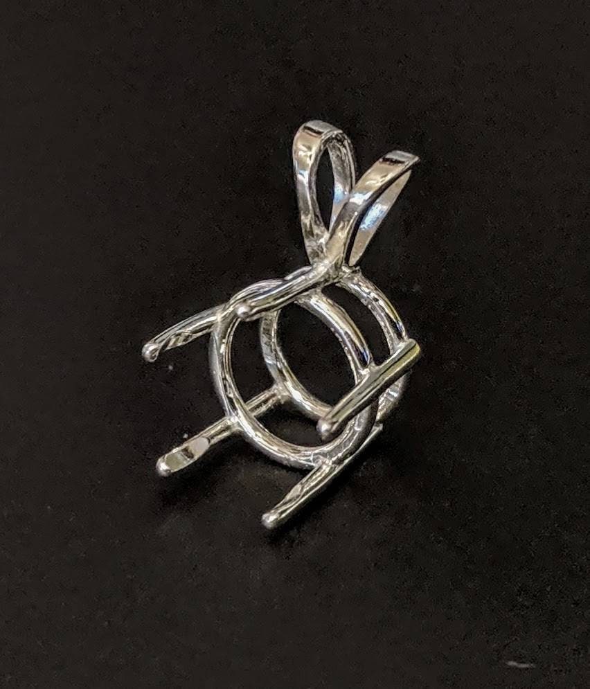 Solid Sterling Silver or 14kt Gold 9-15mm Deep Round Pendant Setting - Handcrafted Jewelry Findings for Necklace Making - Perfect for DIY Jewelry, Gift Giving & Craft Projects (Made in USA)