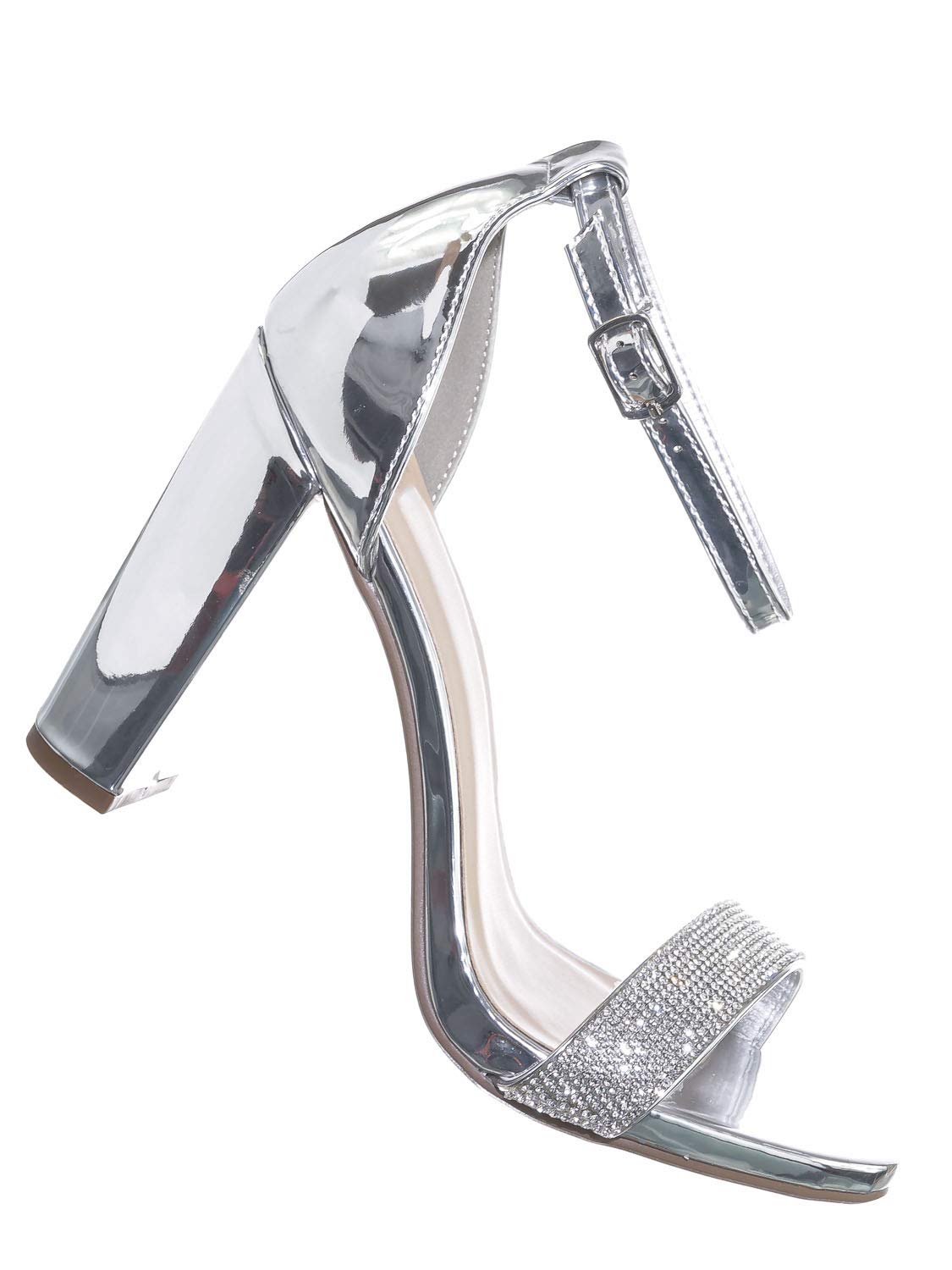Stylish Laser-Cut Women's Embellished Open-Toe Ankle Strap Heels - Perfect for Evening Parties, Weddings & Special Occasions