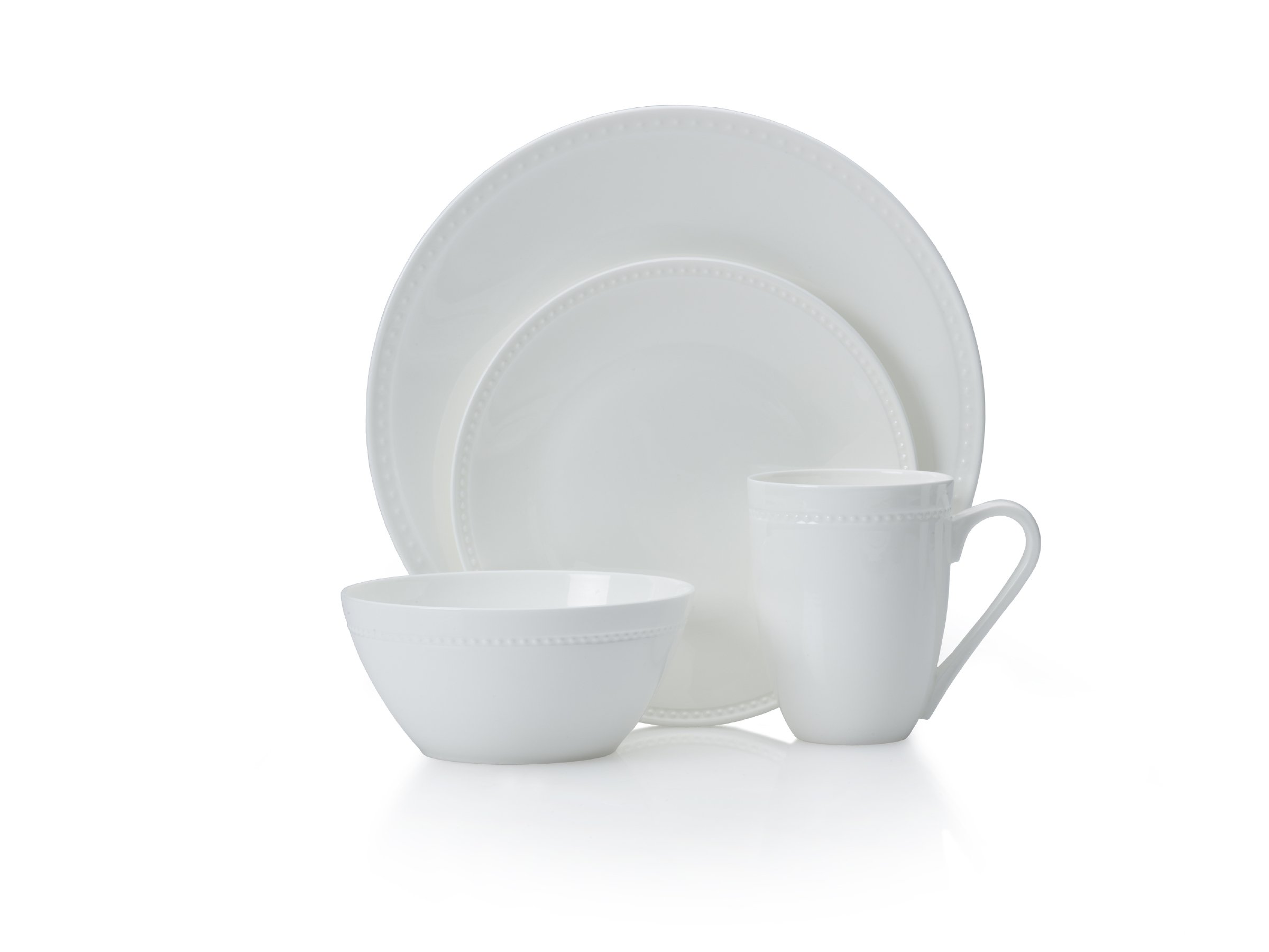 Mikasa 5224192 Loria 16-Piece Dinnerware Set for 4 - Elegant Porcelain Plates, Bowls & Mugs - Perfect for Family Dinners, Entertaining Guests & Everyday Use