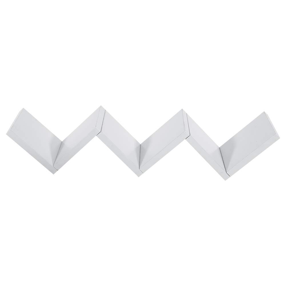 GXMZL Floating Wall Shelves Set of 1-3, Modern W-Shaped Storage Shelves for Home Decor - White | Perfect for Living Room, Bedroom, Bathroom & Office Organization