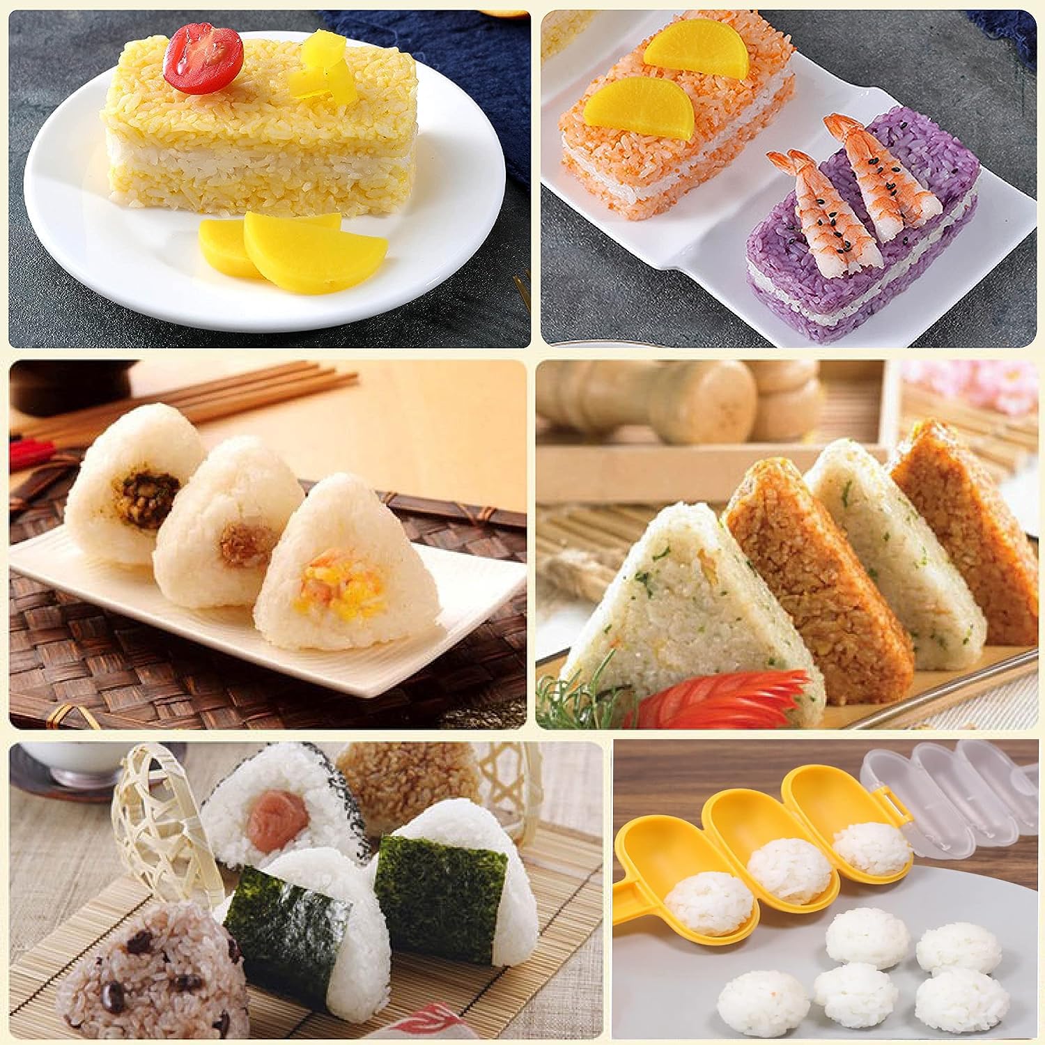 10-Piece Onigiri Mold Set - Non-Stick Rice Ball & Spam Musubi Press Kit - DIY Sushi Maker for Bento, Lunch Box & Home Cooking - Perfect for Kids, Meal Prep & Japanese Cuisine Lovers