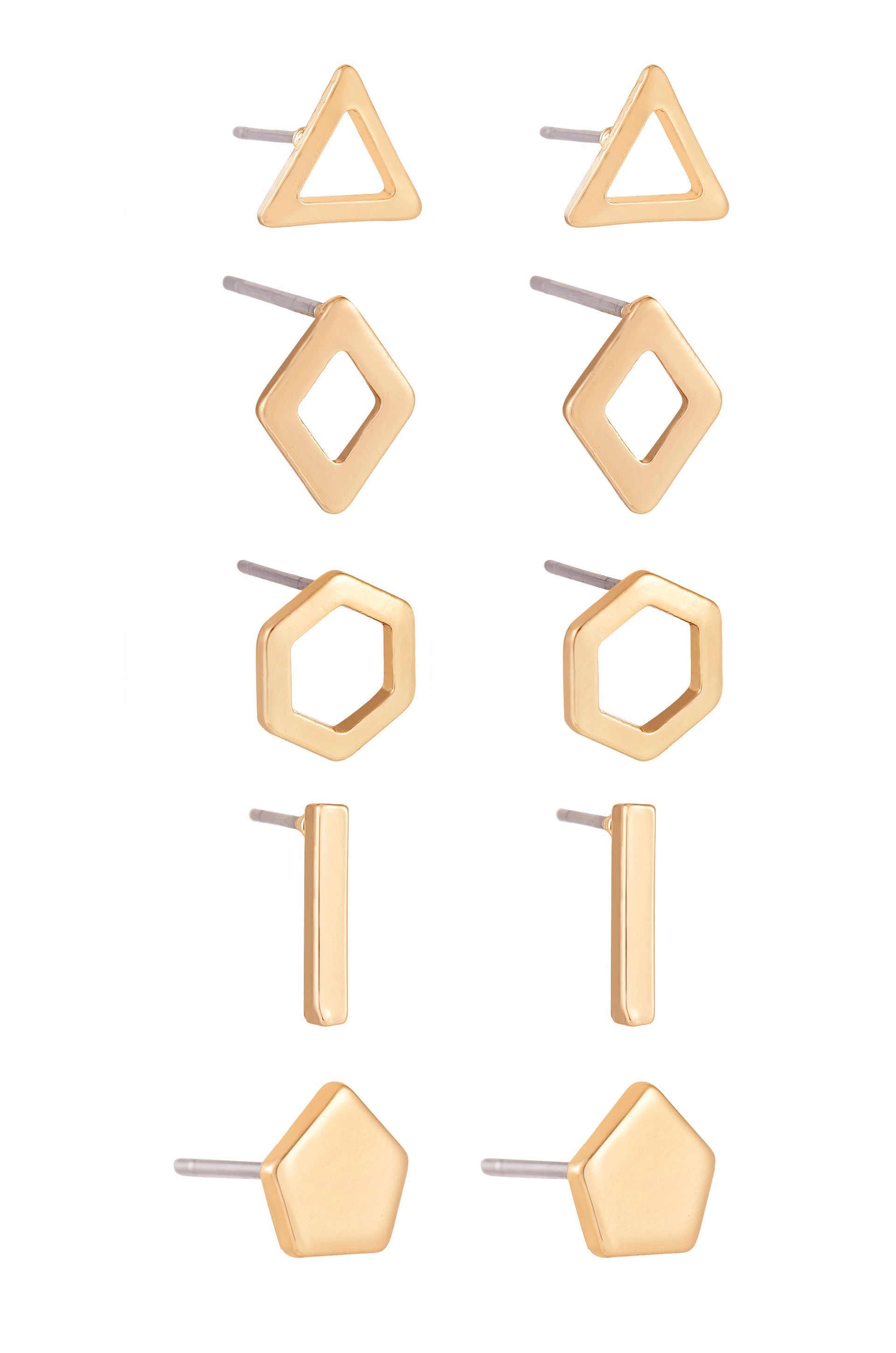 Geometric Boxed Stud Earrings Set for Women - Trendy Minimalist Jewelry for Everyday Wear & Gifts | Perfect for Office, Parties & Casual Outfits