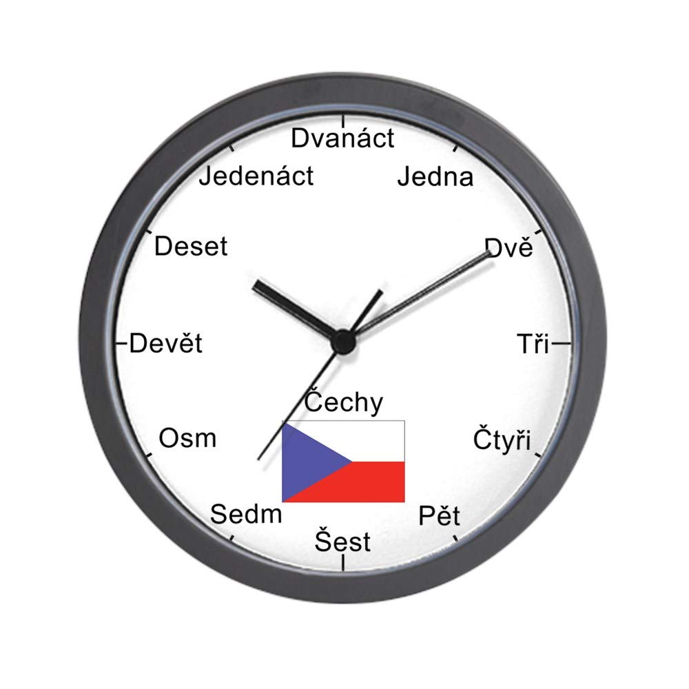 Czech Language 10-Inch Wall Clock - Perfect for Living Room, Kitchen, or Office Decor | Unique Gift Idea for Language Lovers & Home Décor Enthusiasts