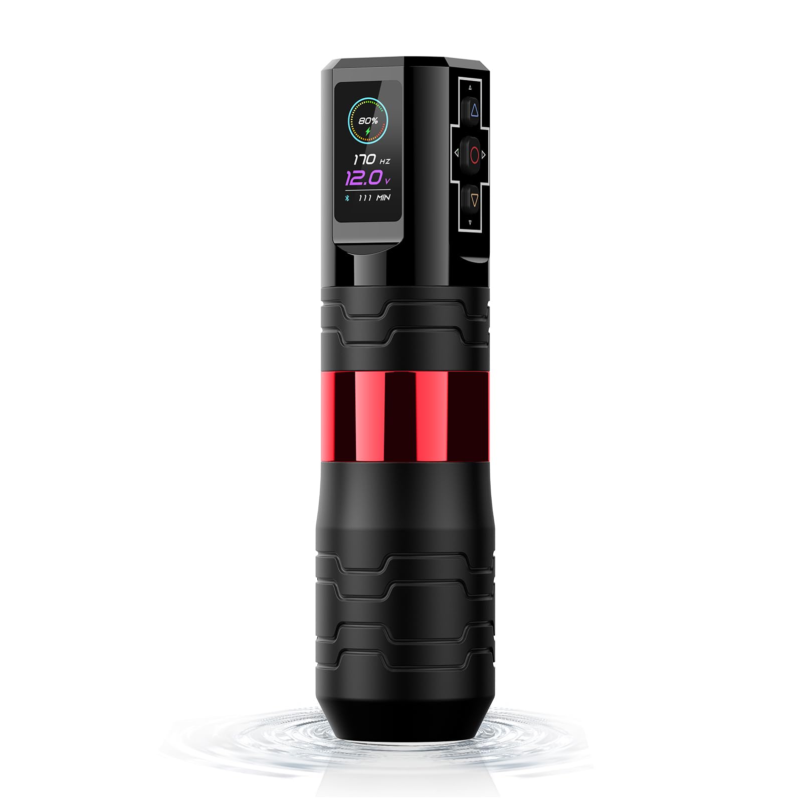 Wireless Tattoo Machine Kit - 5 Stroke Sizes (3.0-5.0mm) with Bluetooth, OLED Display & 1600mAh Battery | Professional Tattoo Gun for Artists & Beginners | Perfect for Studio Work & Home Tattooing (P3 Pro Turbo Red)