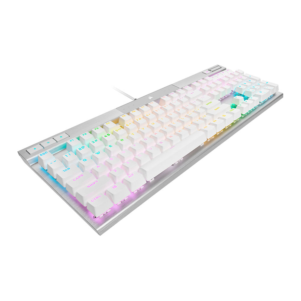 Corsair K70 RGB PRO Mechanical Gaming Keyboard - White with OPX Optical Switches - Fast & Responsive for PC, PS5, Xbox Series X - Perfect for FPS, MOBA & Esports