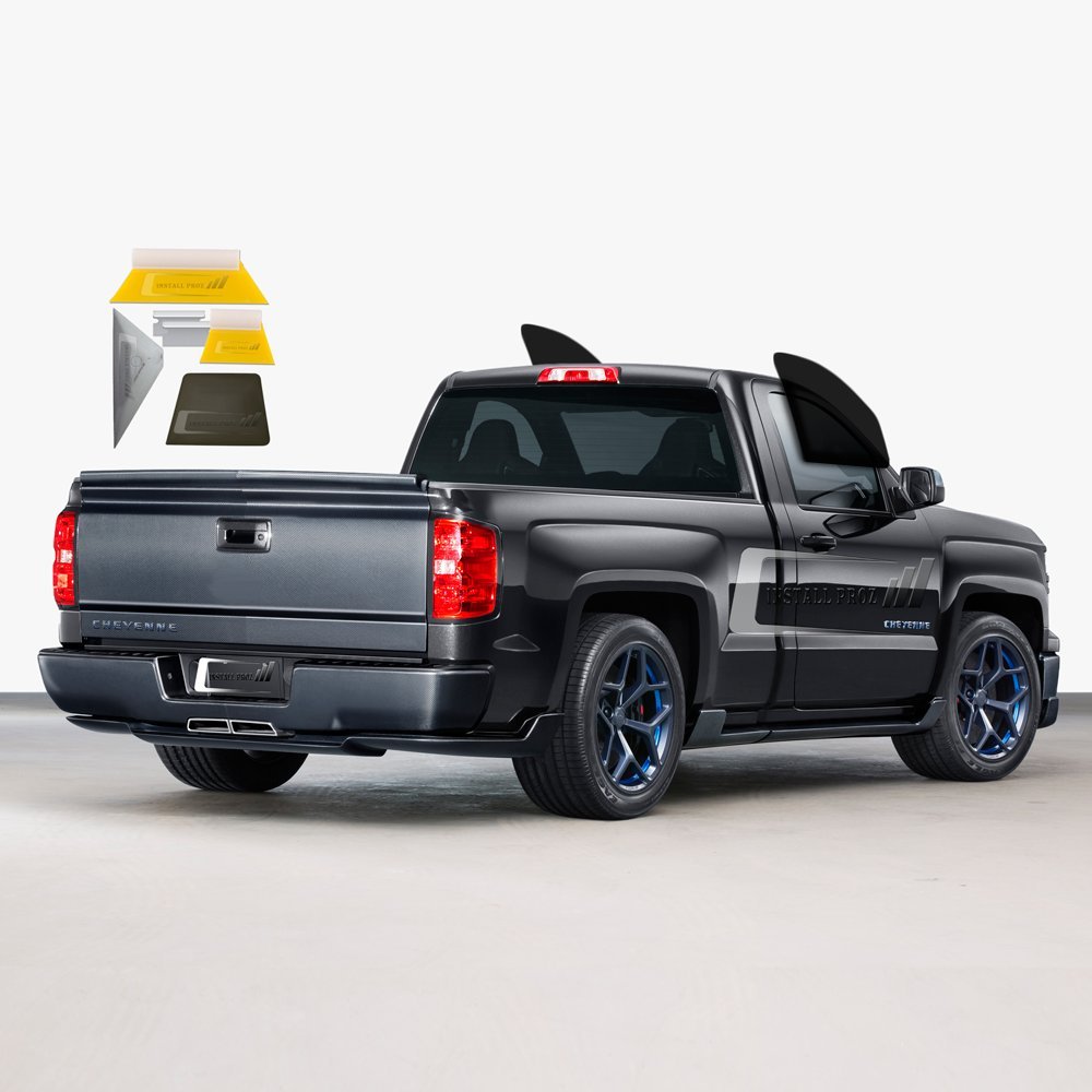 Precision Computer-Cut Window Tint Kits for All Two-Door Trucks - Front Window Tinting with Complete Tool Kit | DIY Car Window Film Installation & Heat Reduction Solution
