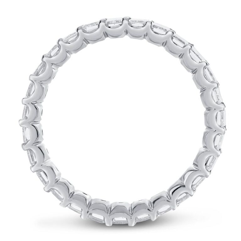 Emerald Cut Eternity Band Ring for Women - 14K Gold Wedding & Anniversary Jewelry Gift - Perfect for Bridal, Engagement & Special Occasions